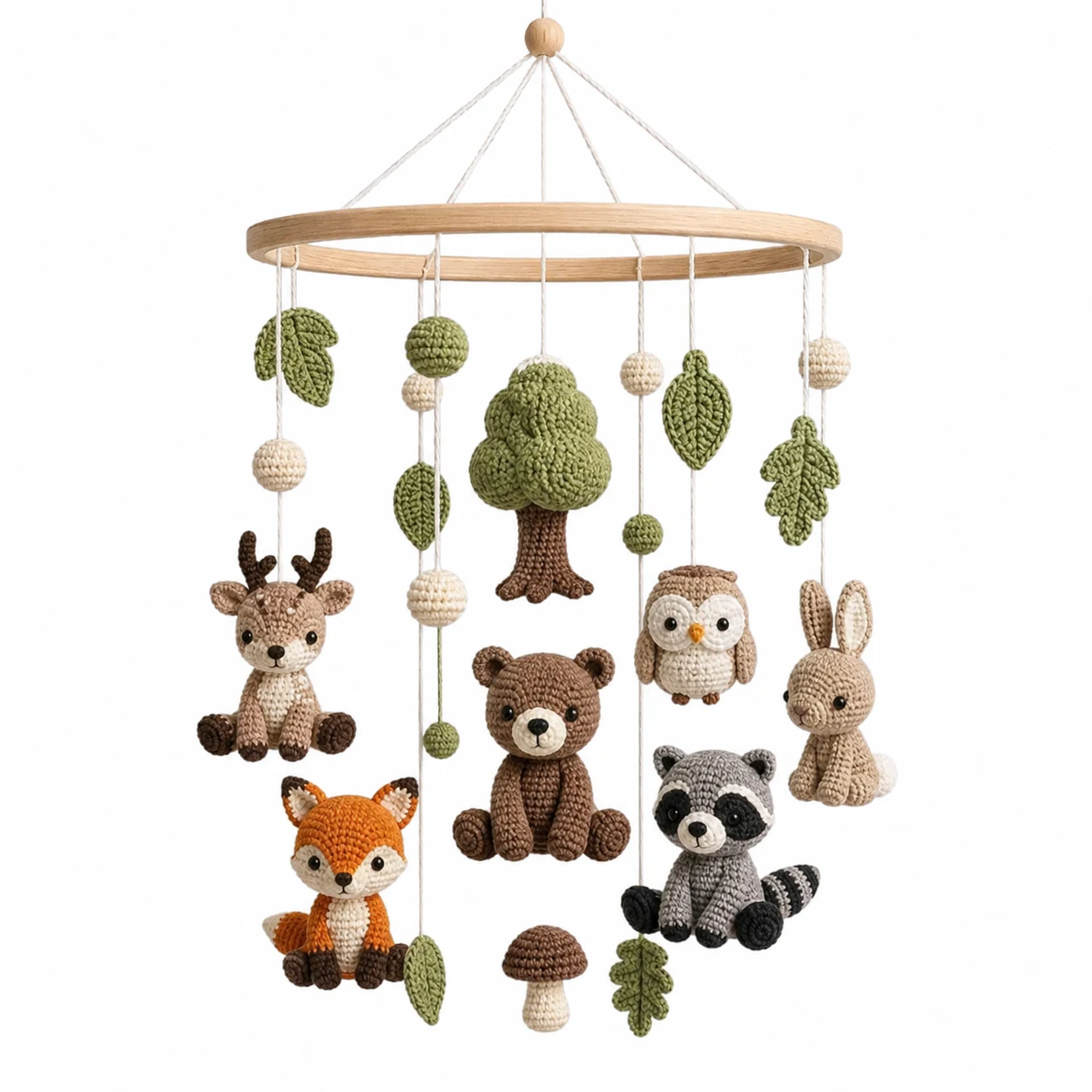 Woodland Animals Crochet Baby Mobile DIY Kit