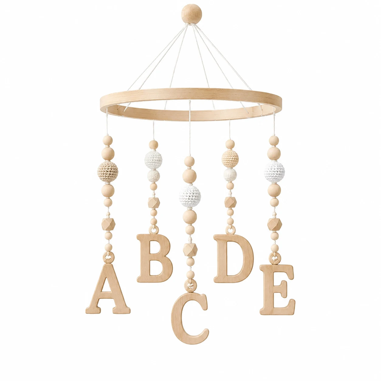 Personalized Wooden Alphabet Letters for Baby Nursery Mobile