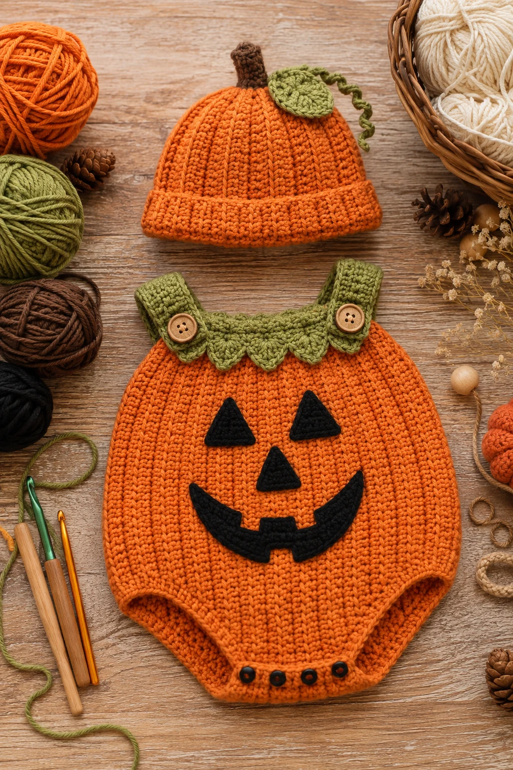 Pumpkin-Themed Baby Outfit — crochet baby style outfit