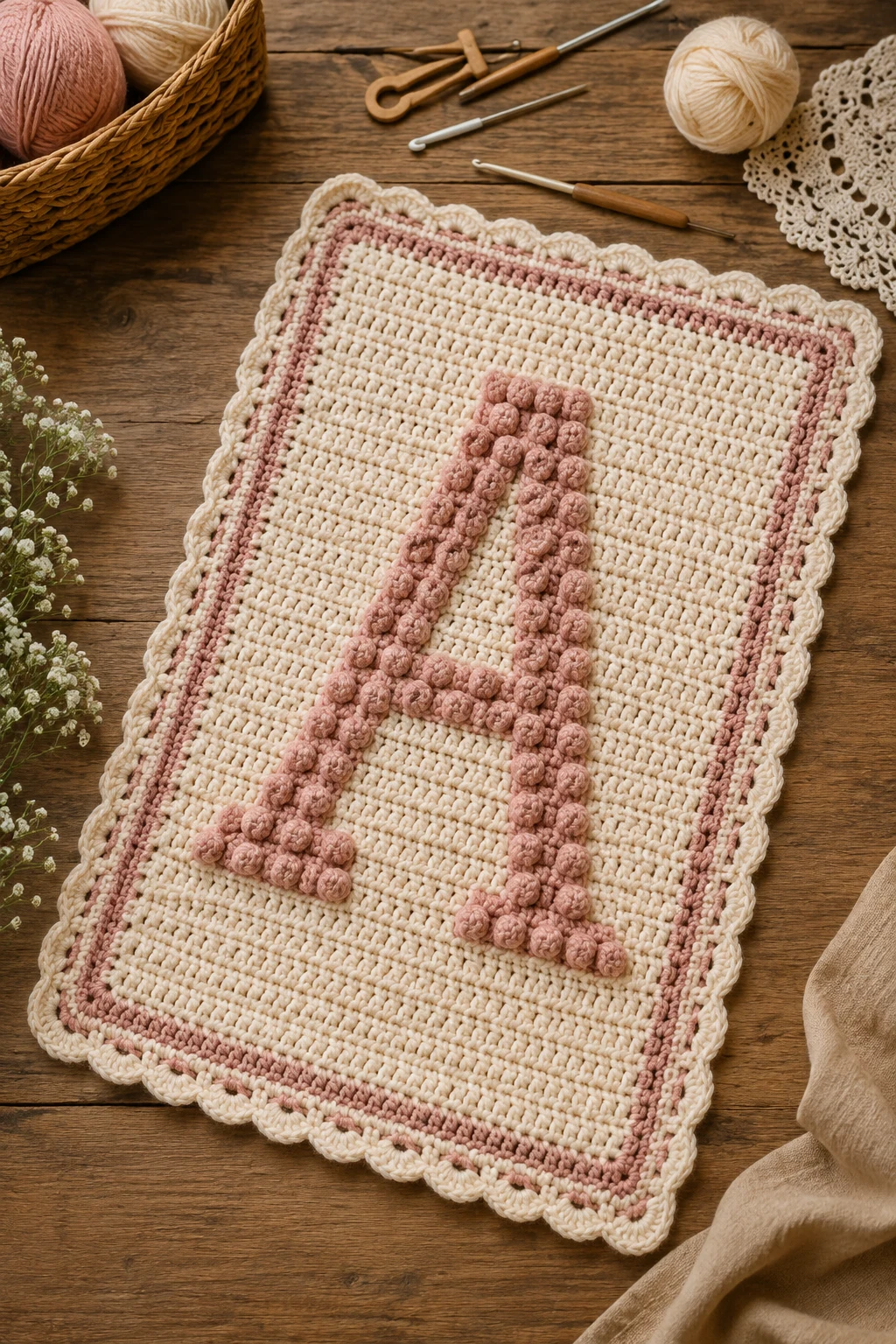 Personalized Initial Blanket — crochet baby style outfit