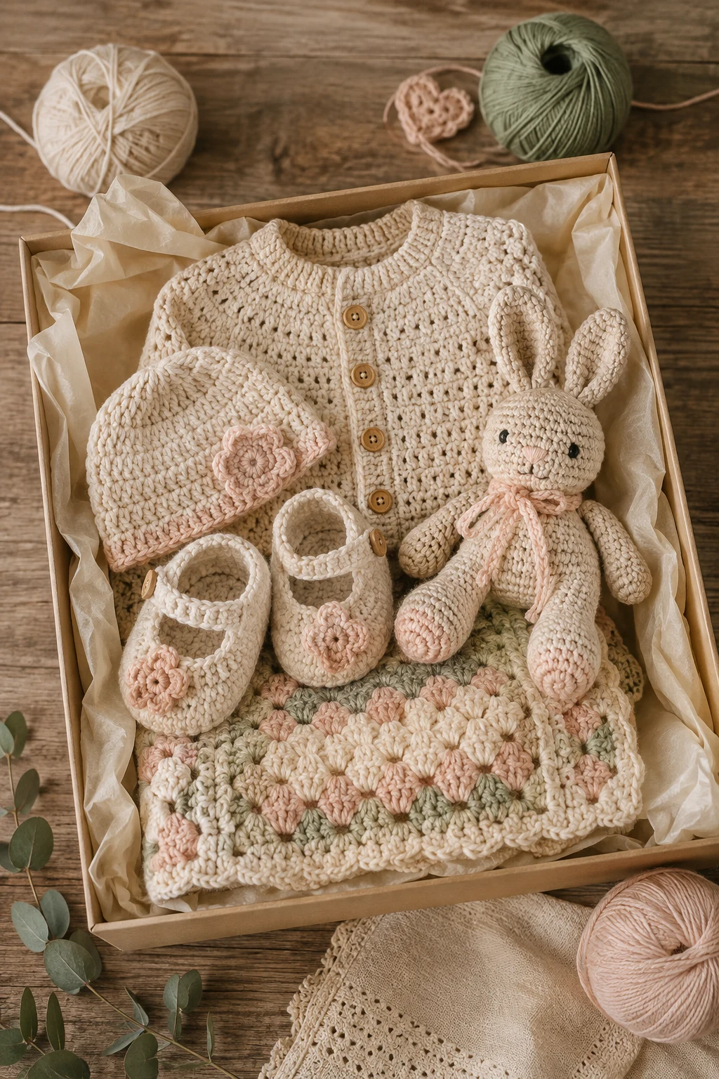 Heirloom Crochet Baby Gift Box — crochet baby style outfit