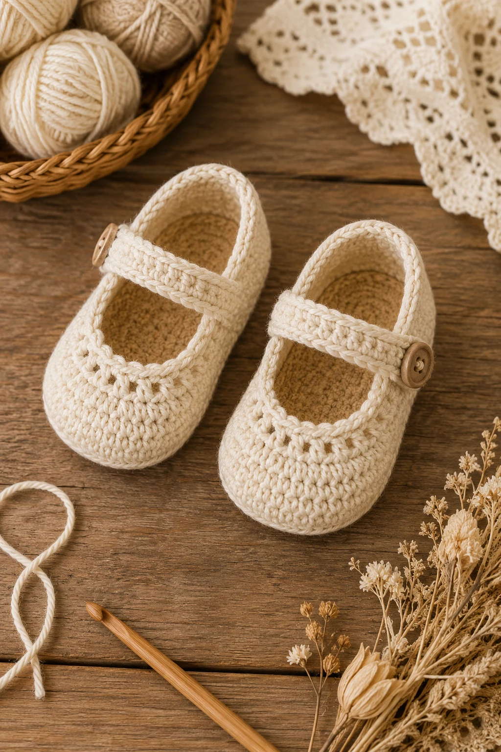 Classic Cream Mary Janes — Crochet Baby Shoes Design — crochet baby shoes design style outfit