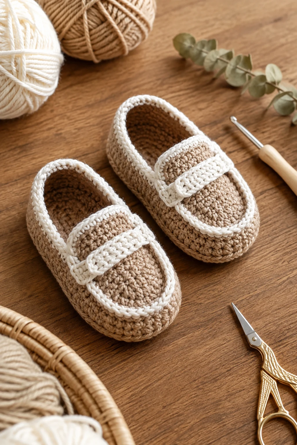 Mini Crochet Loafers — crochet baby shoes design style outfit