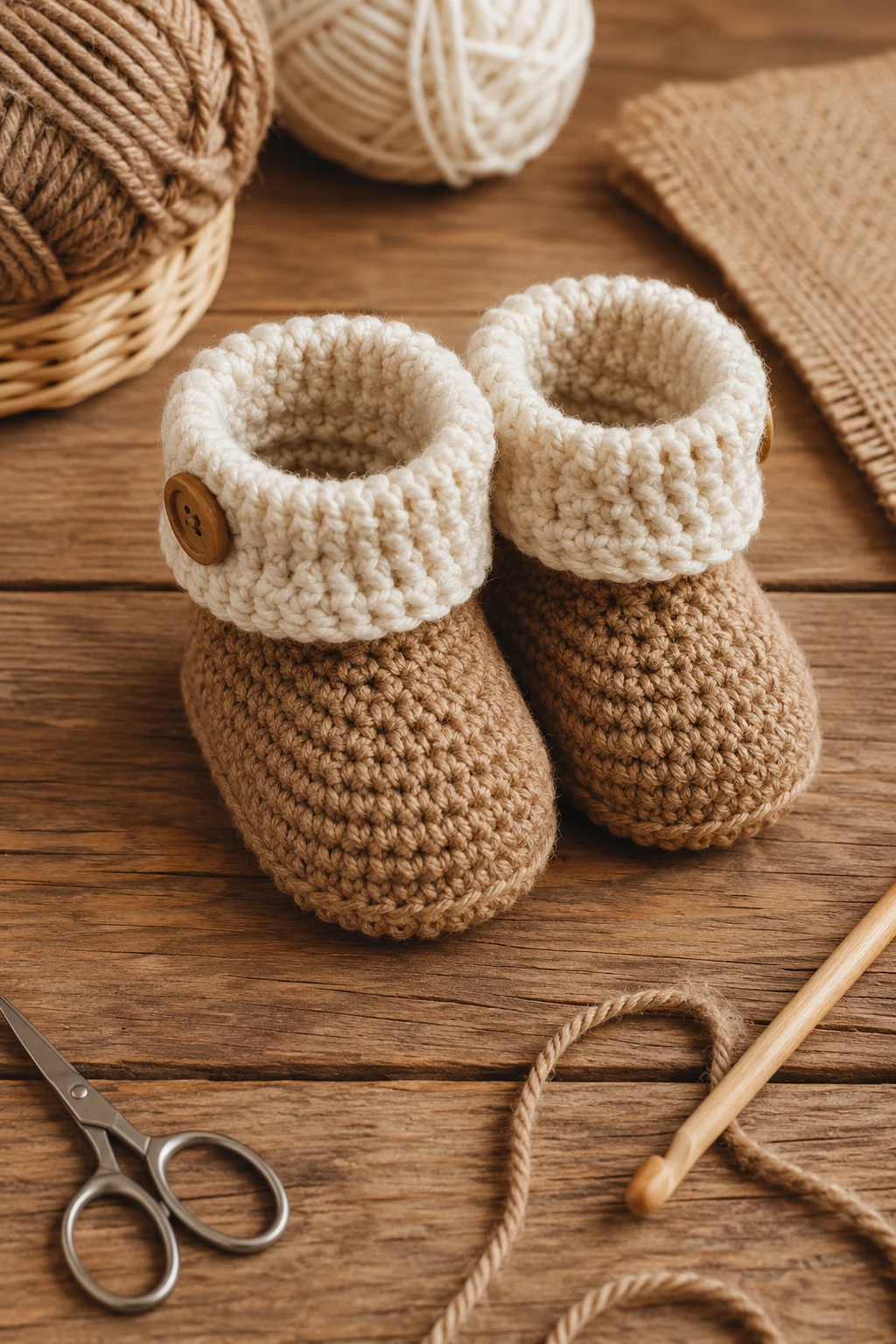Cuffed Baby Boots — crochet baby shoes for boys style outfit