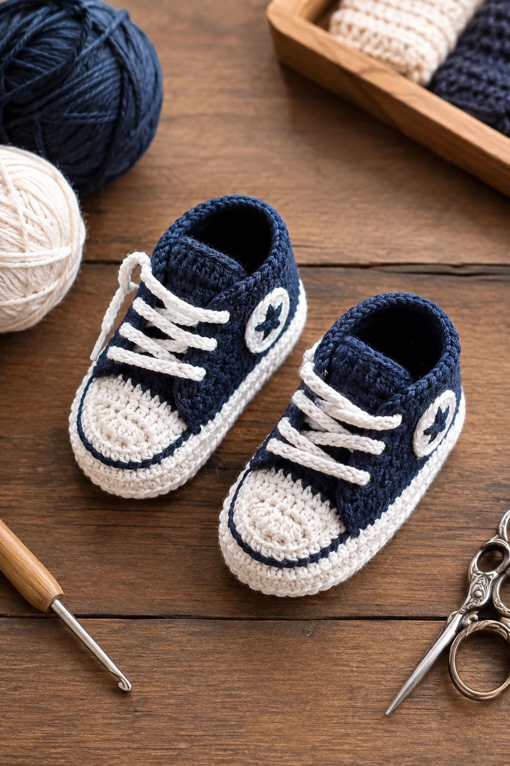 Mini Sneaker-Inspired Shoes — crochet baby shoes free style outfit