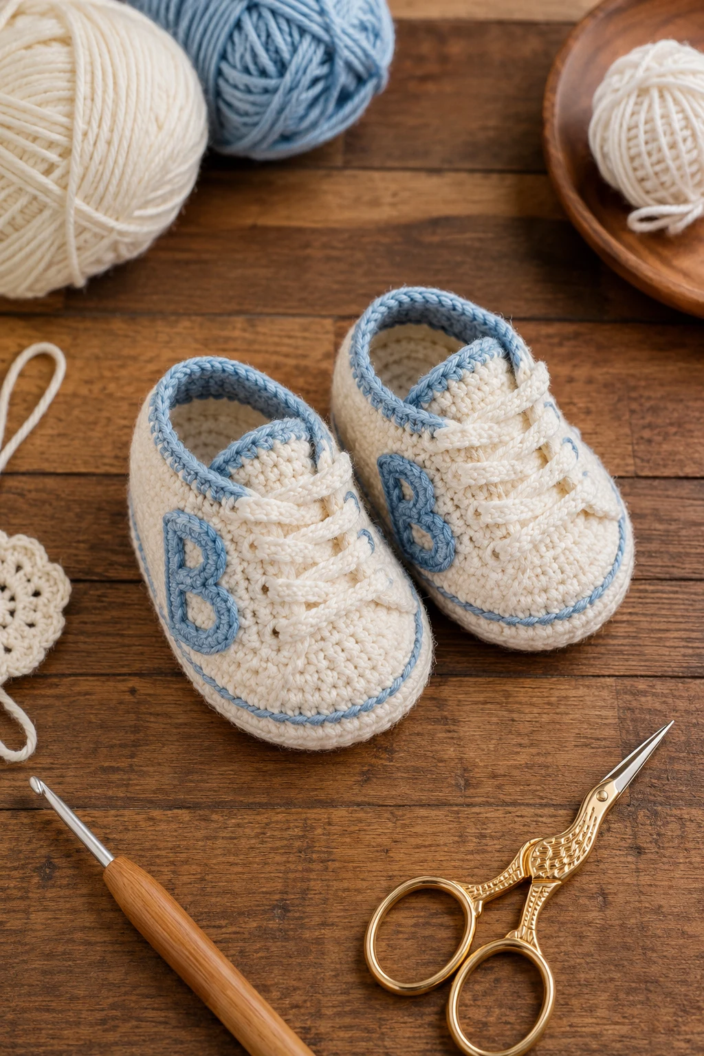Personalized Initial Shoes — crochet baby shoes free style outfit