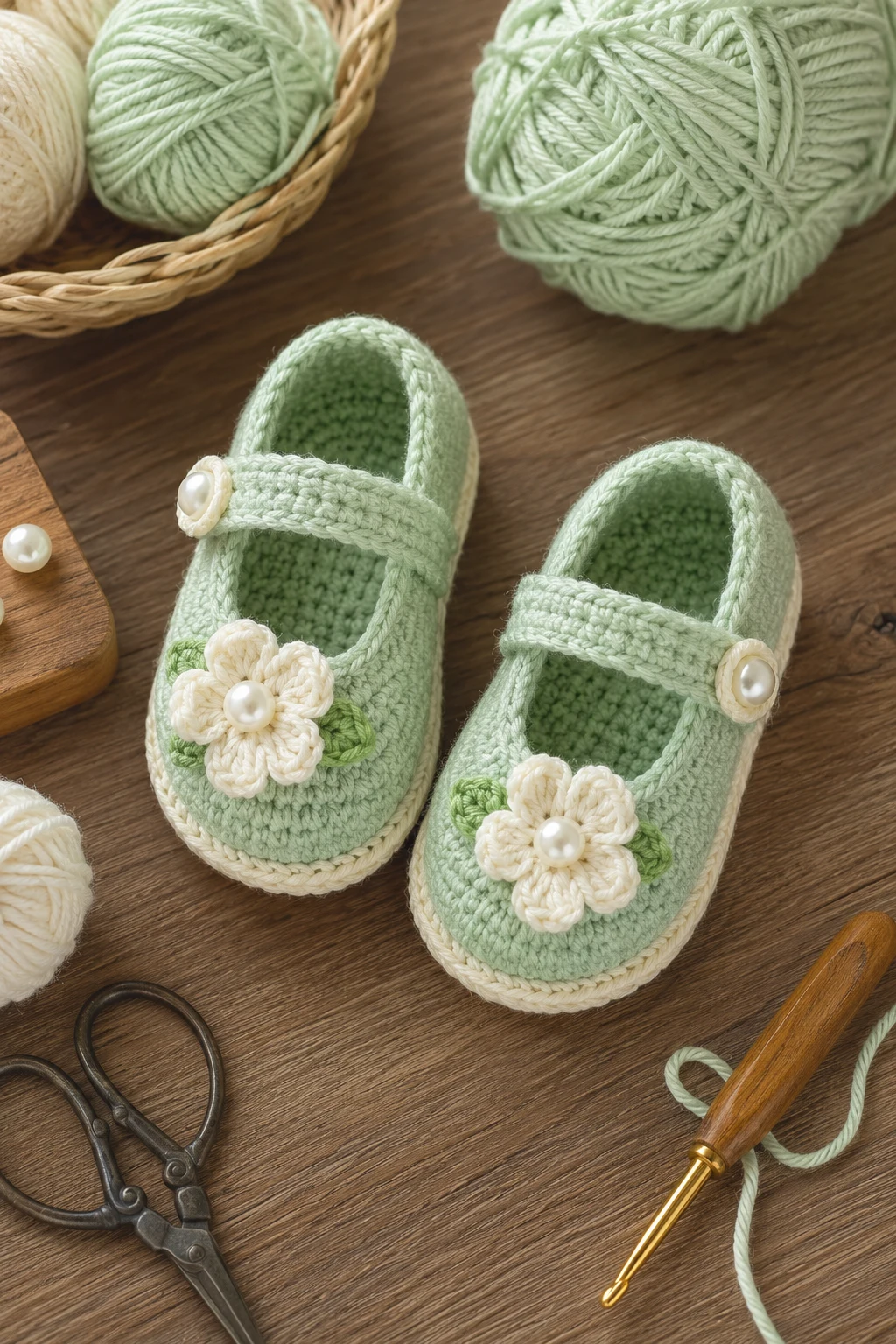Mint Green Summer Shoes — crochet baby shoes girl style outfit