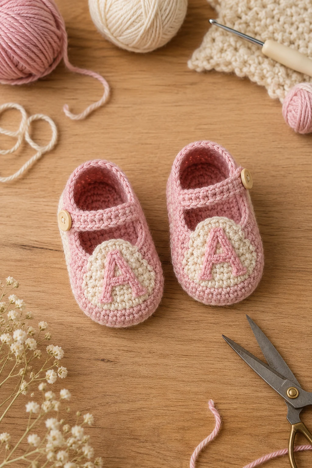 Personalized Initial Shoes — crochet baby shoes girl style outfit