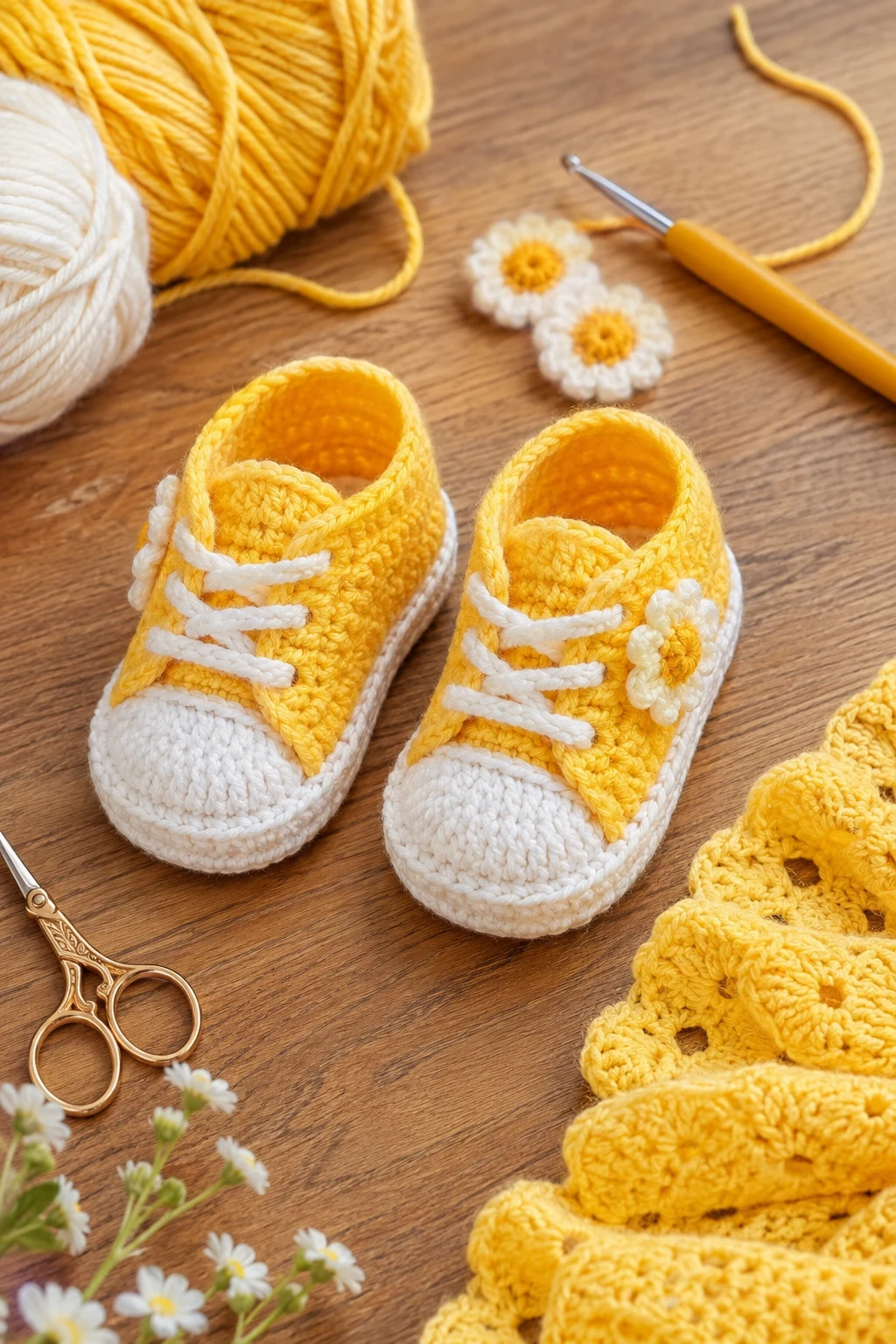 Lemon Yellow Sunshine Shoes — crochet baby shoes ideas style outfit