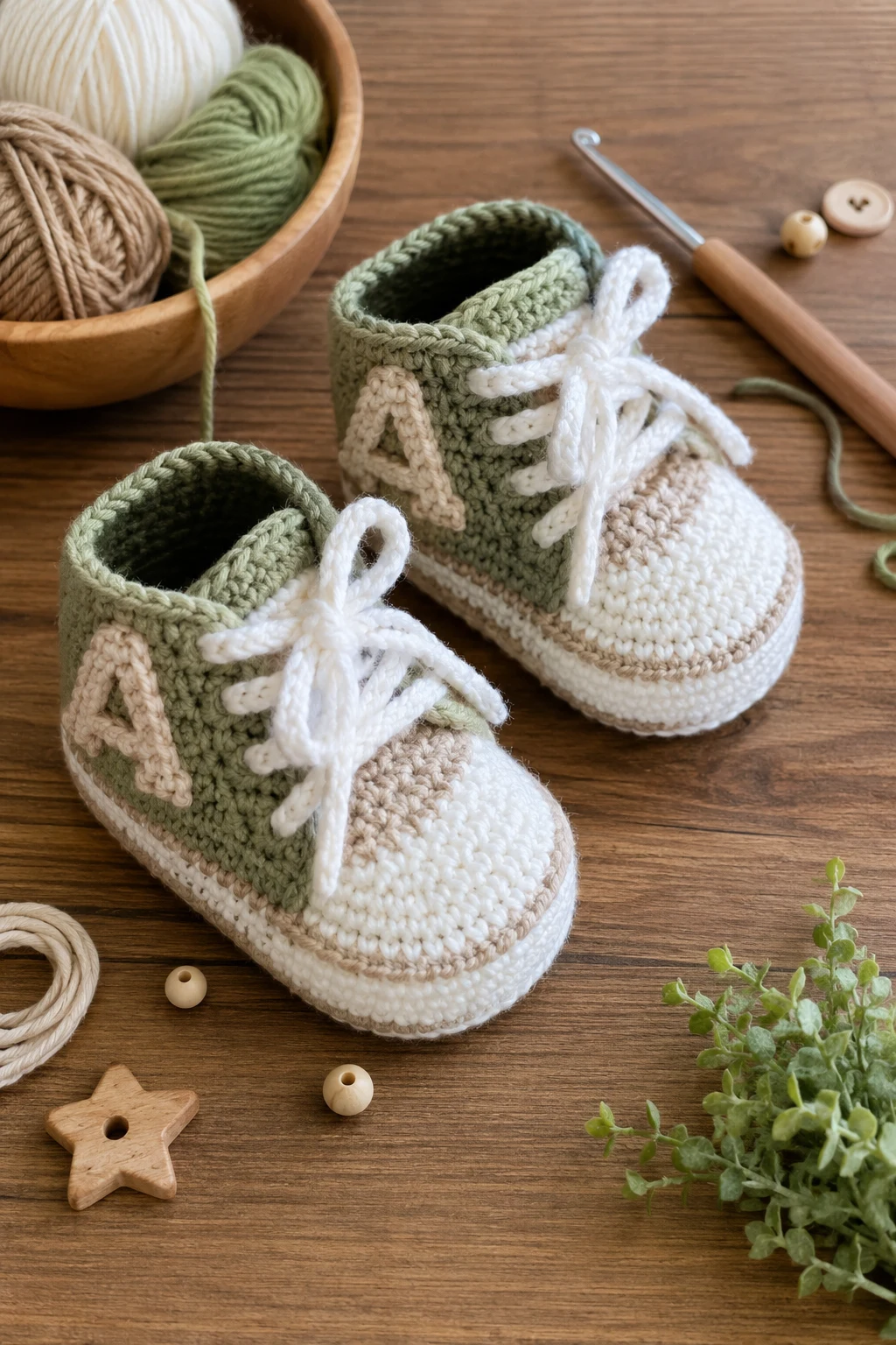 Personalized Initial Sneakers — crochet baby sneakers style outfit