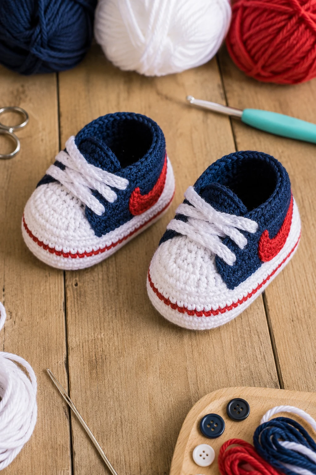 Sporty Crochet Baby Sneakers — crochet baby sneakers style outfit