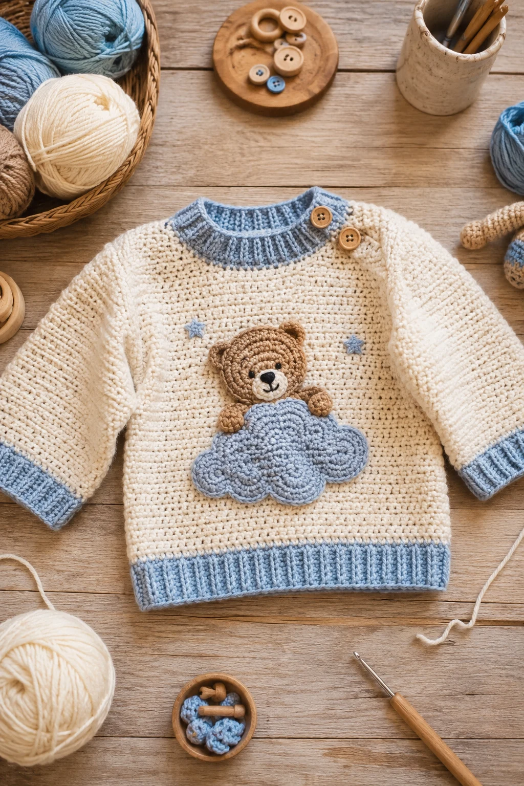 Personalized Crochet Baby Sweater with Name — crochet baby sweater style outfit