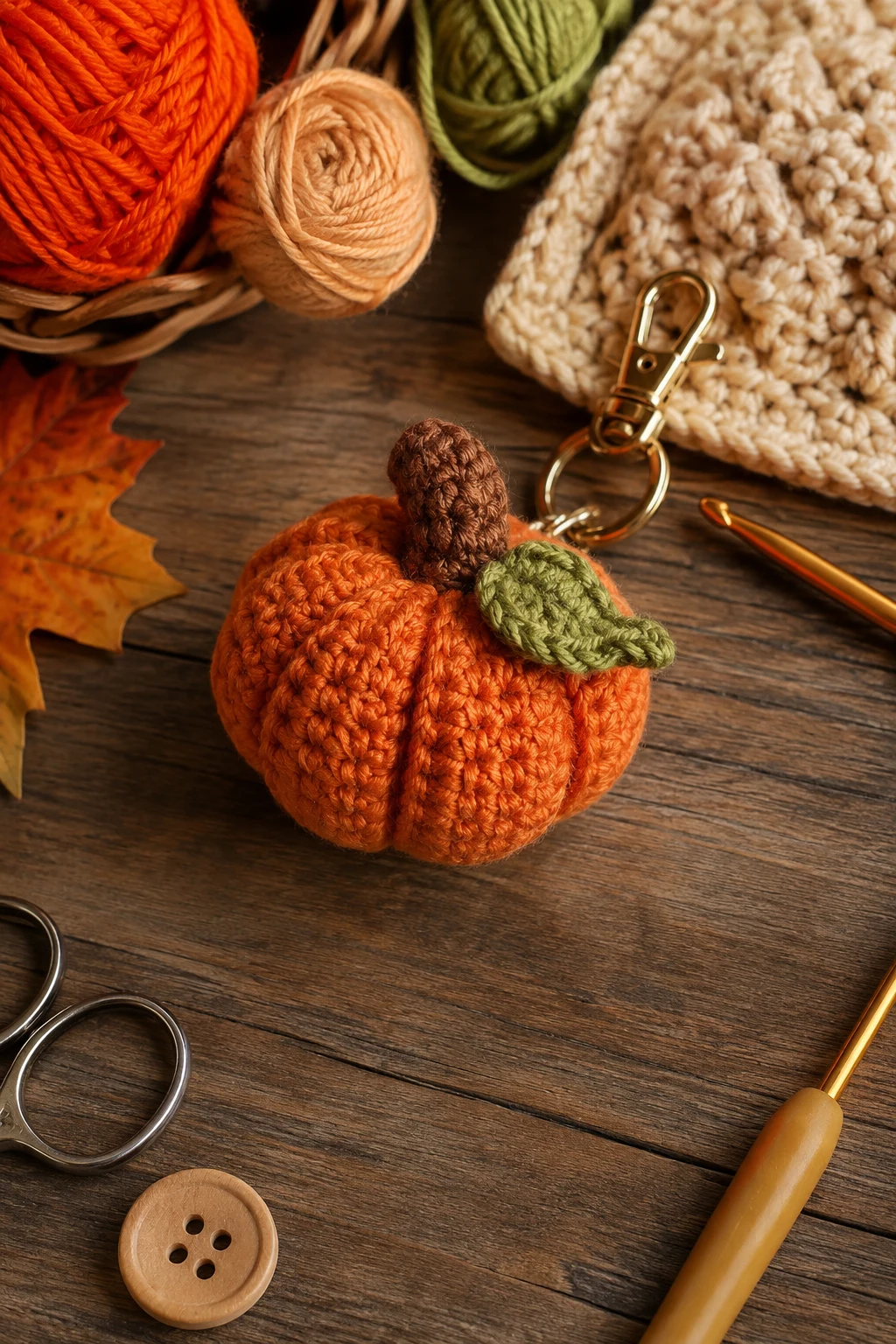 Mini Pumpkin — crochet bag charm free pattern style outfit