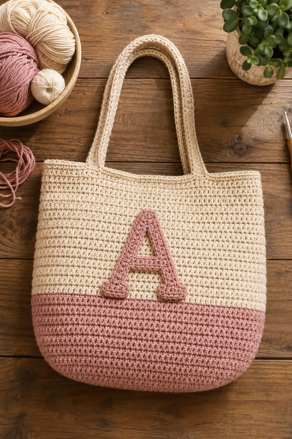 Personalized Monogram Tote — Crochet Bag Design for Beginners — crochet bag design style outfit