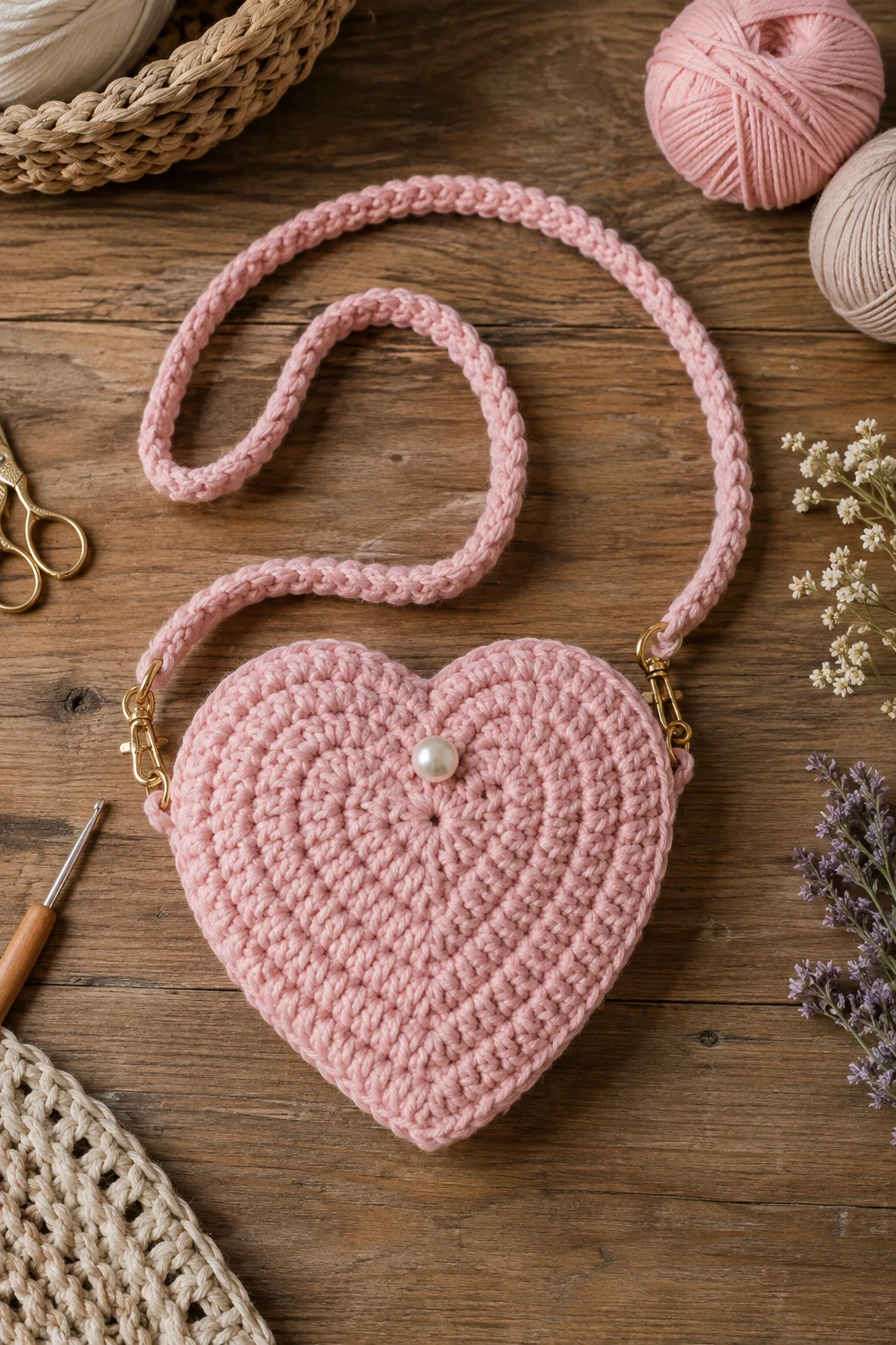 Mini Heart Purse — Crochet Bag Design for Girls — crochet bag design style outfit