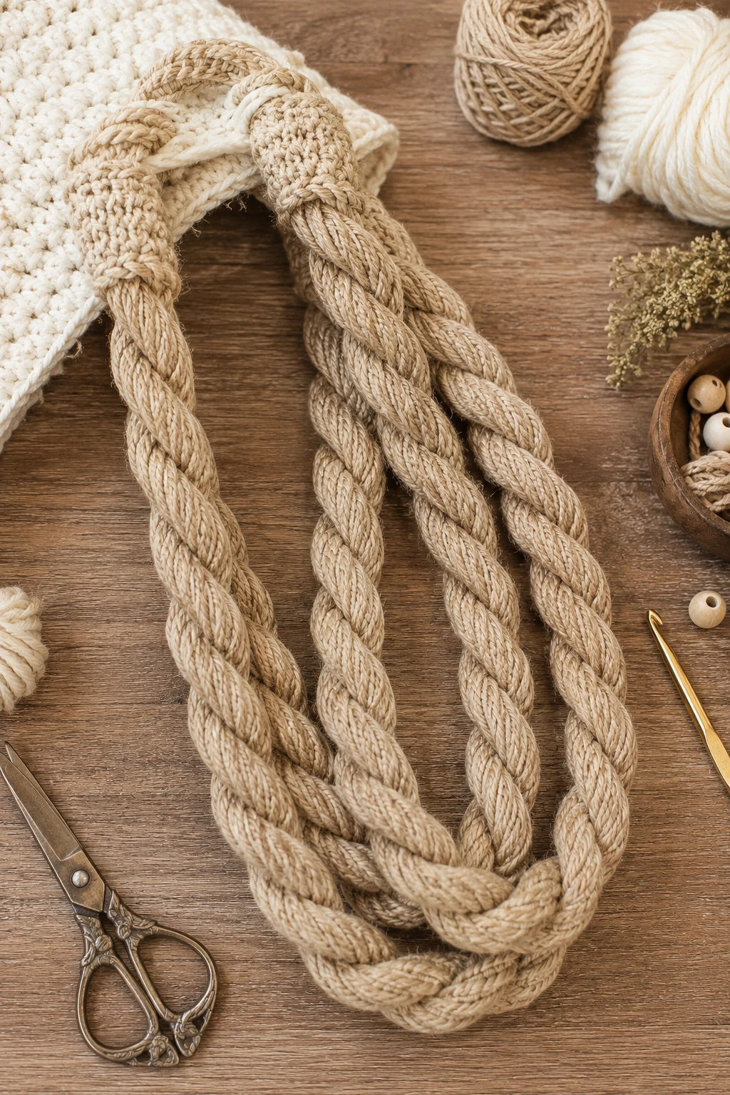 Twisted Rope Handles — crochet bag handles style outfit