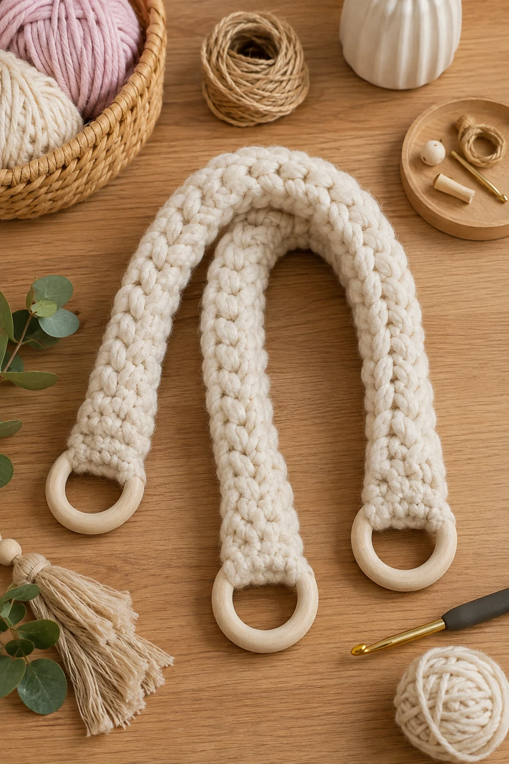 Chunky Oversized Handles — crochet bag handles style outfit