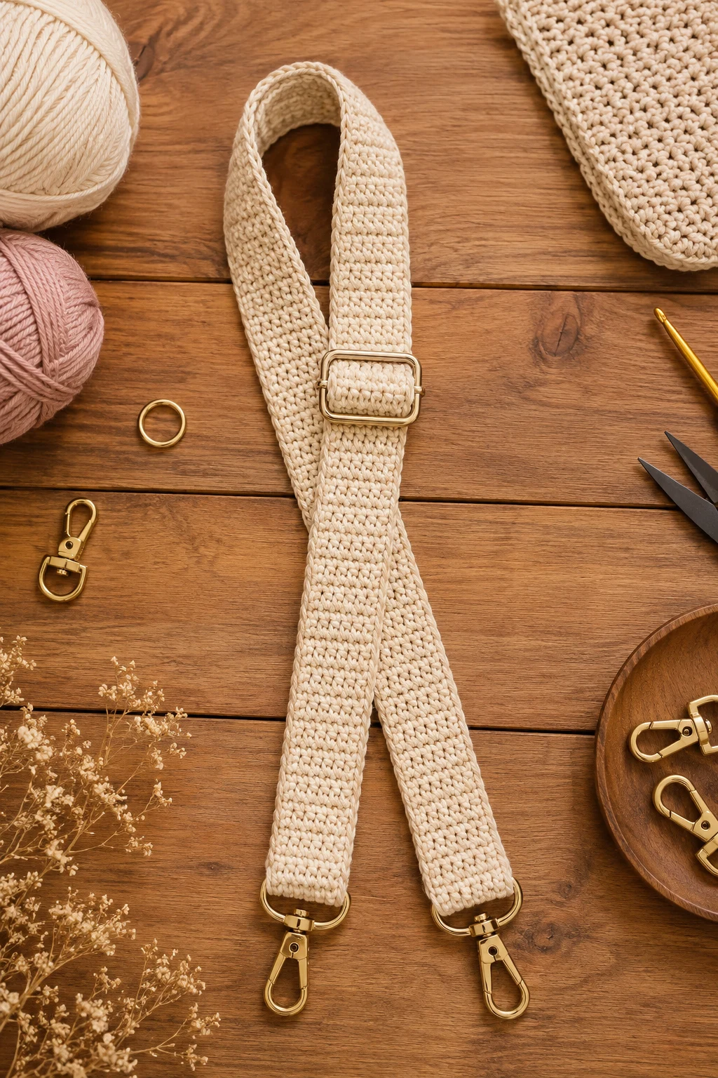 Adjustable Crochet Shoulder Strap — crochet bag handles style outfit
