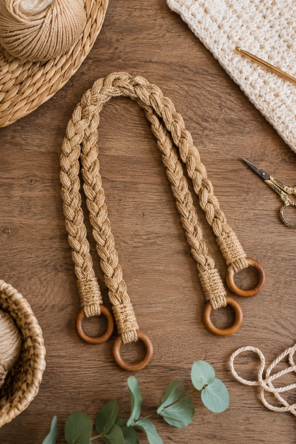 Braided Three-Strand Handles — crochet bag handles style outfit
