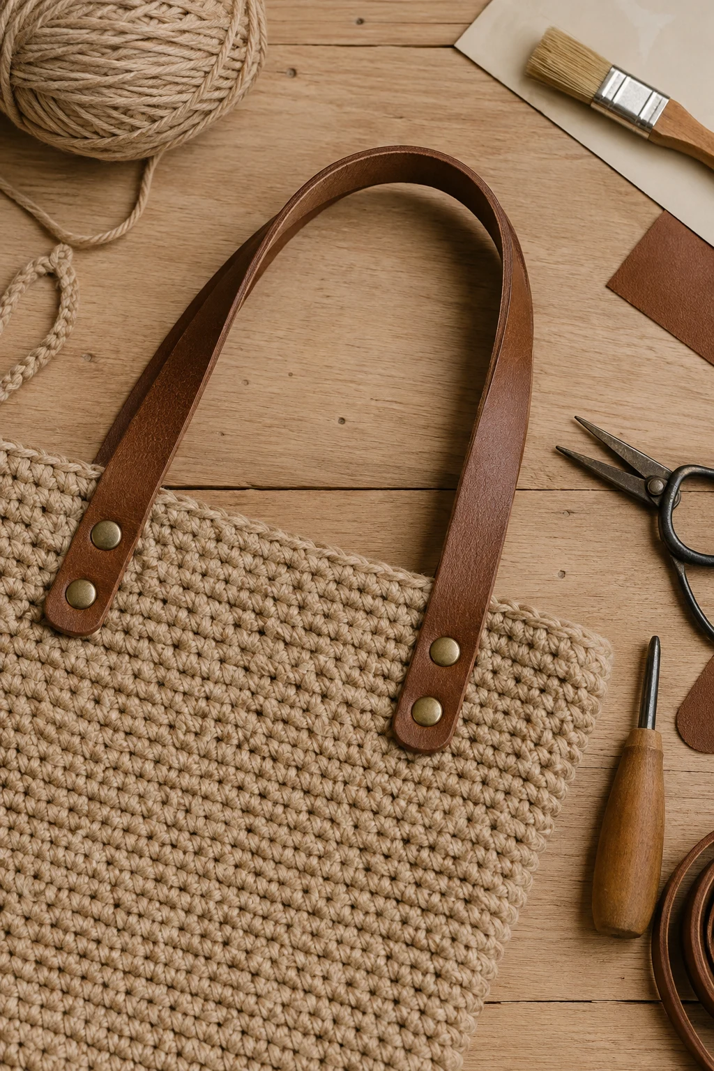 Leather-Style Tab Handles — crochet bag handles style outfit