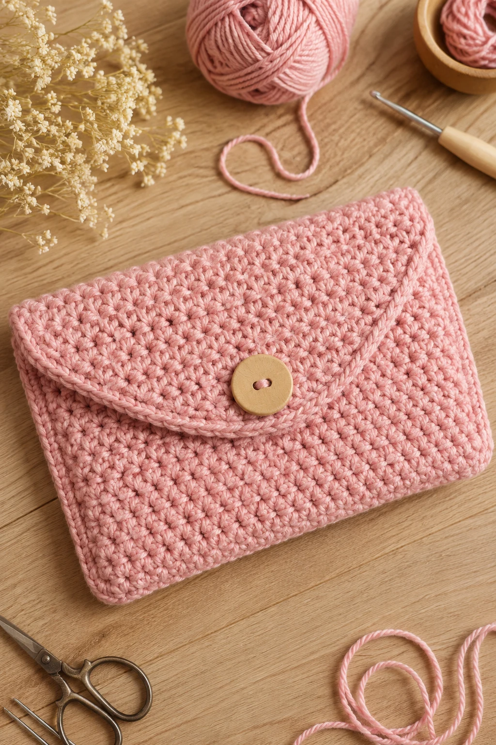 Soft Pink Crochet Clutch — crochet bag ideas style outfit