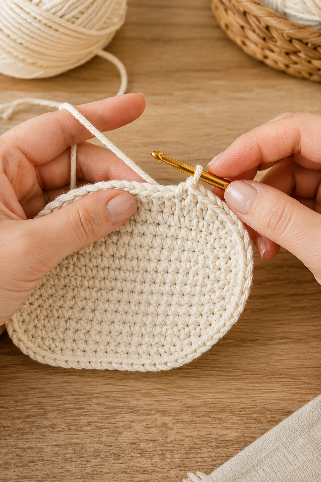 hands actively performing the 
