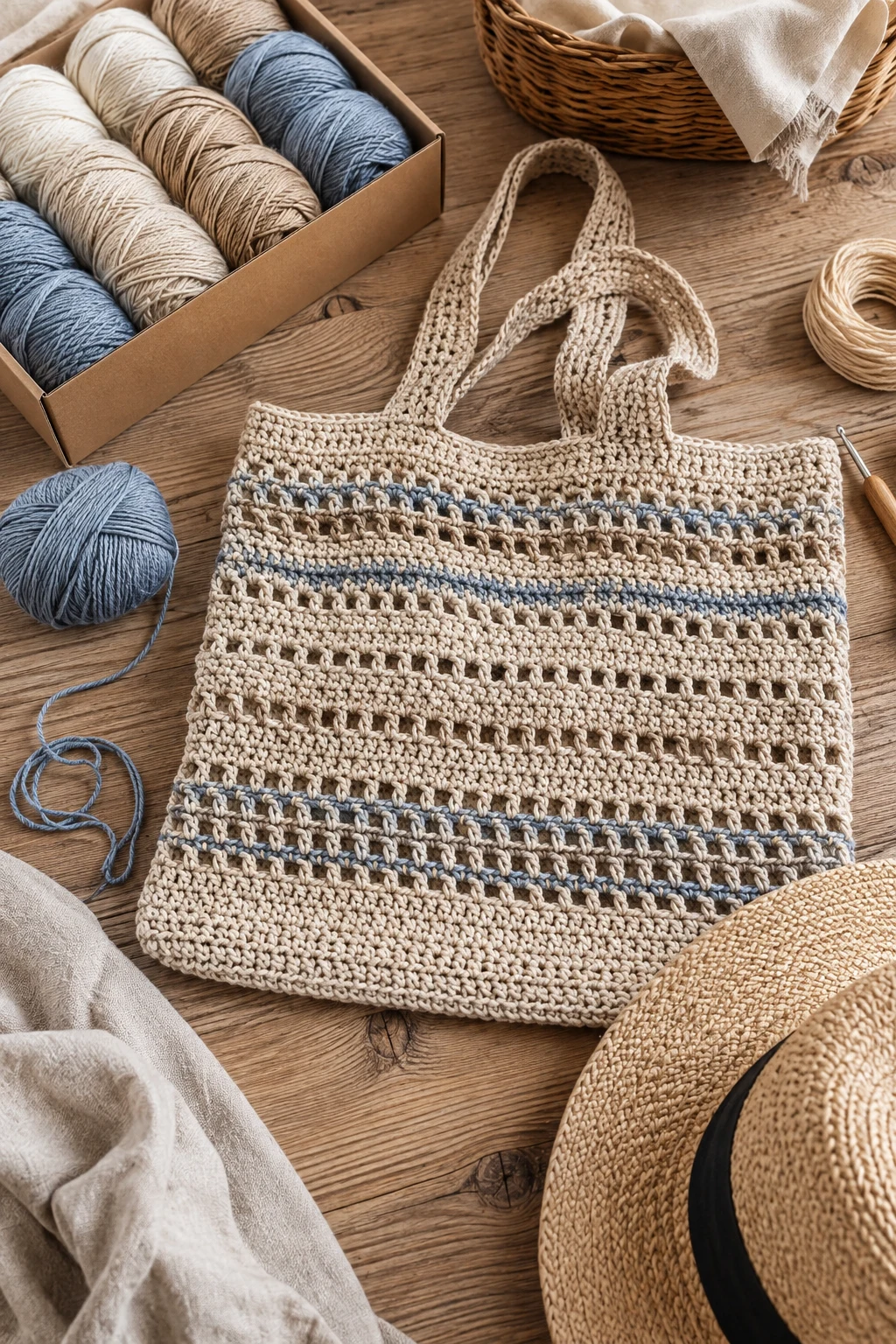 Crochet Beach Bag Kit Project — crochet beach bag style outfit