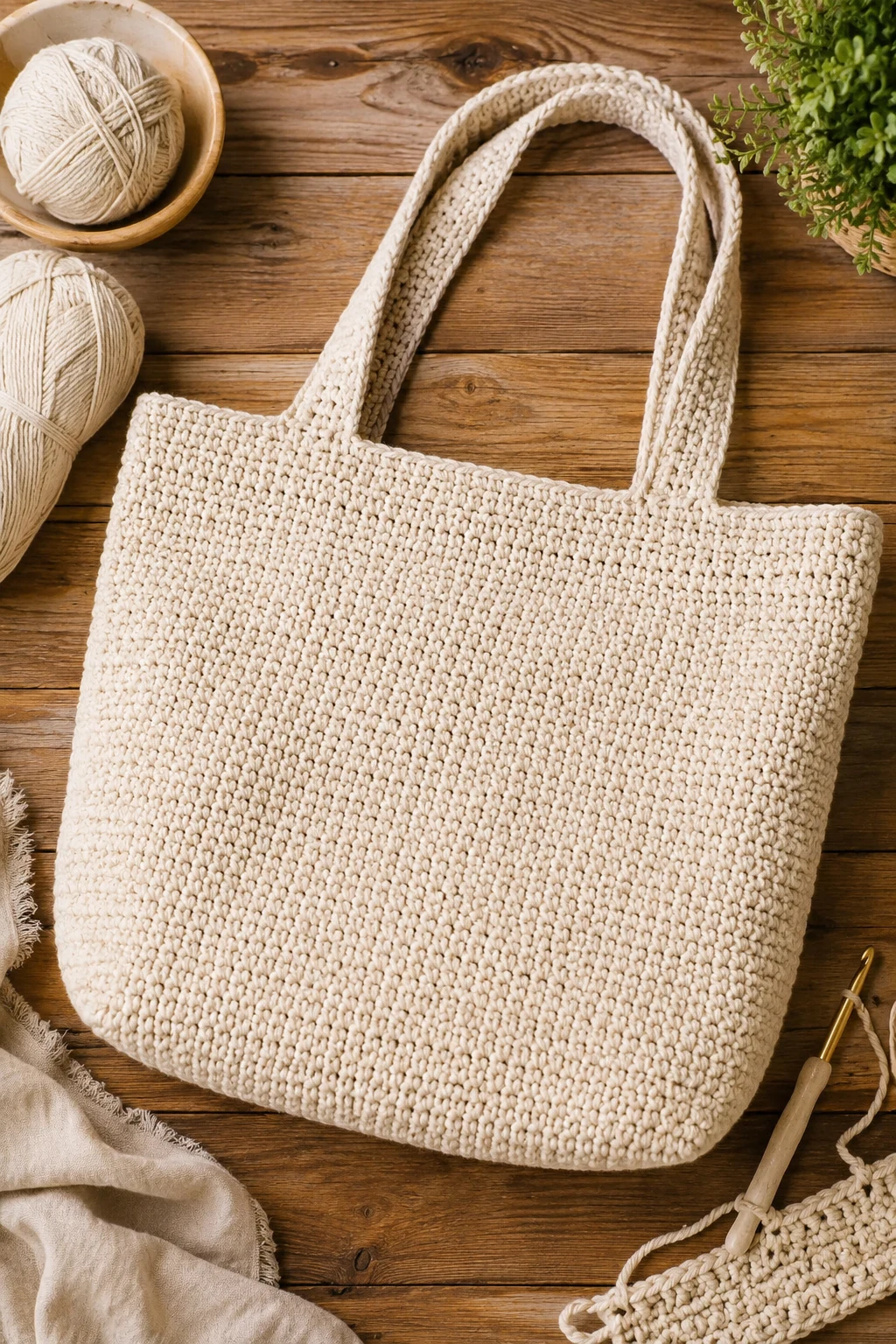 Classic Oversized Cotton Tote — crochet big bag style outfit