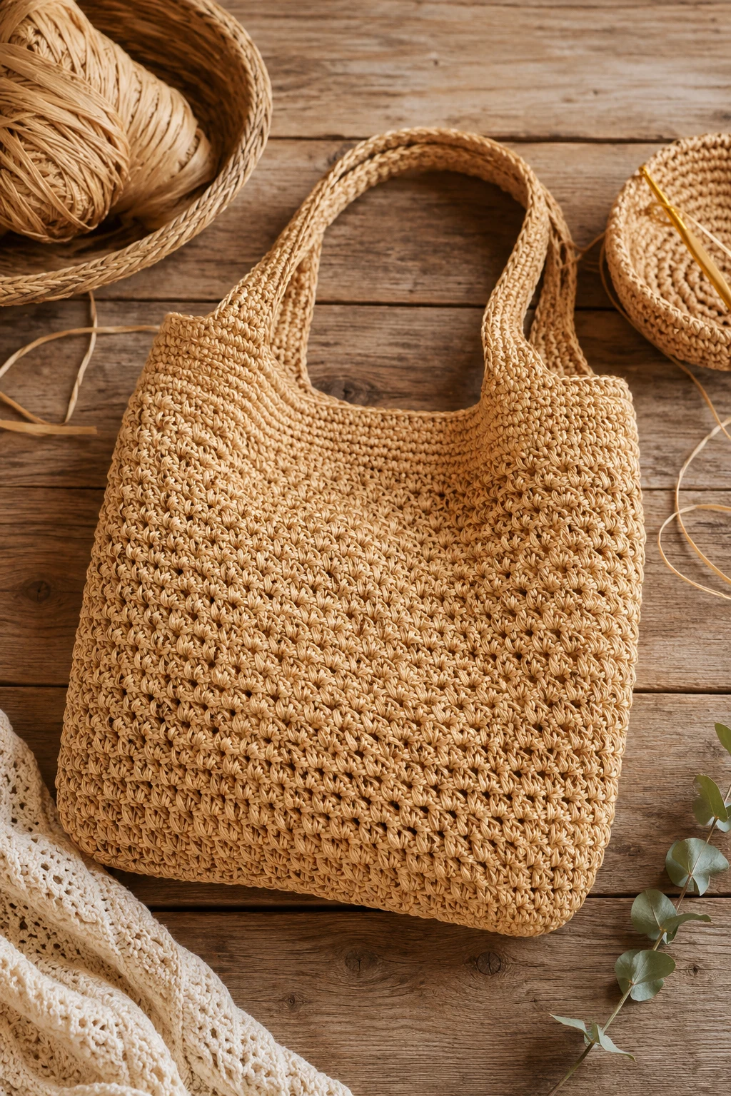 Raffia-Style Crochet Big Bag — crochet big bag style outfit