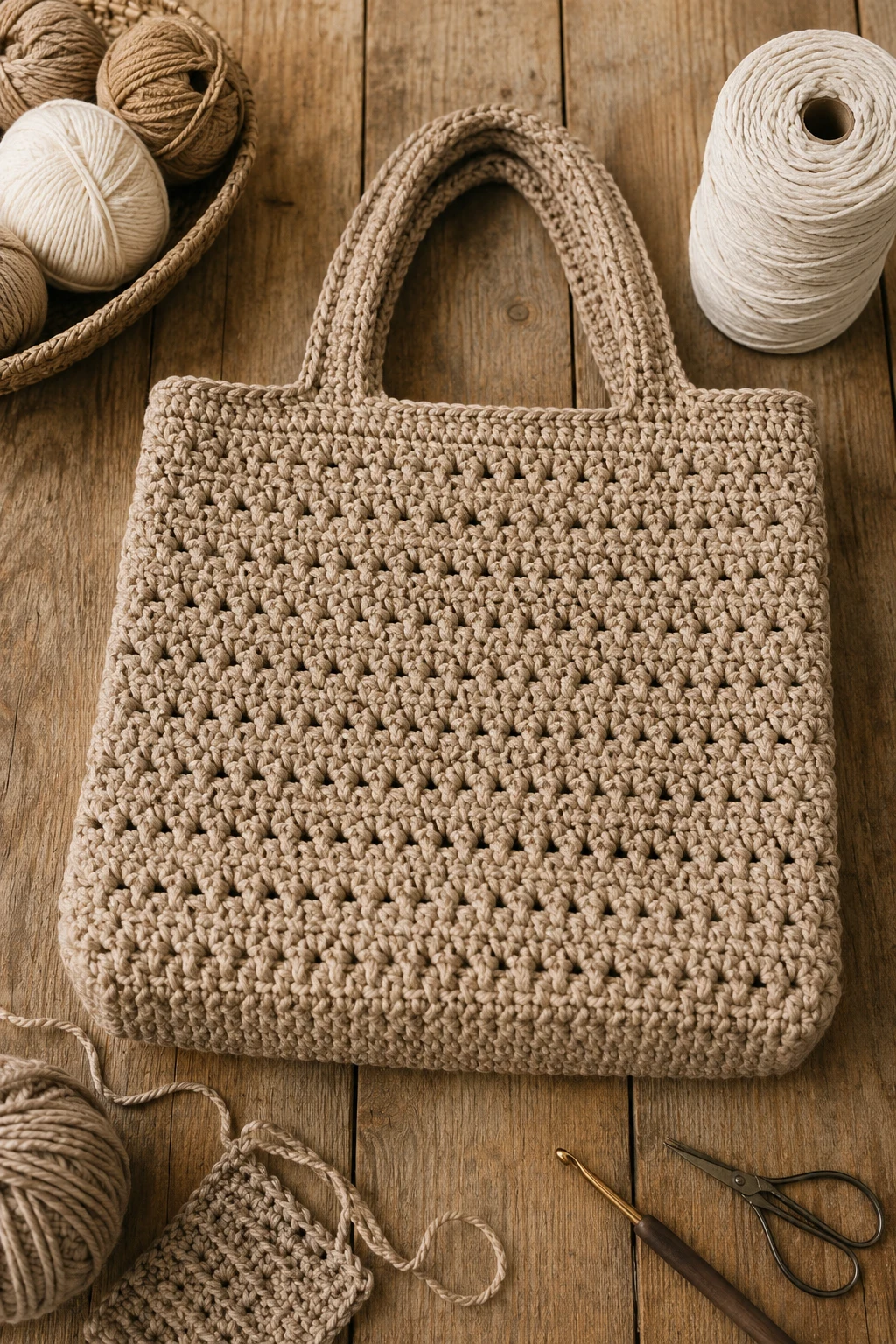Crochet Big Bag Pattern With a Boxy Shape — crochet big bag style outfit