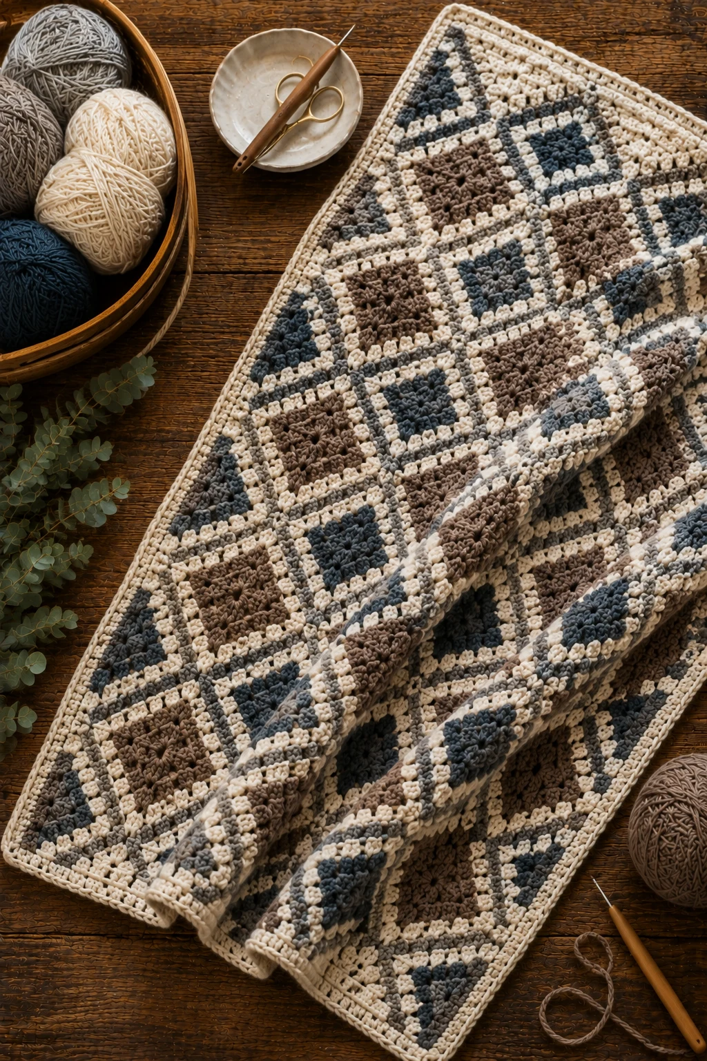 Geometric Diamond Blanket — crochet blanket ideas style outfit