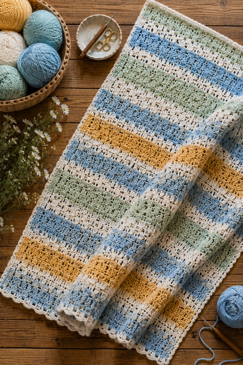 Summer Cotton Picnic Blanket — crochet blanket ideas style outfit