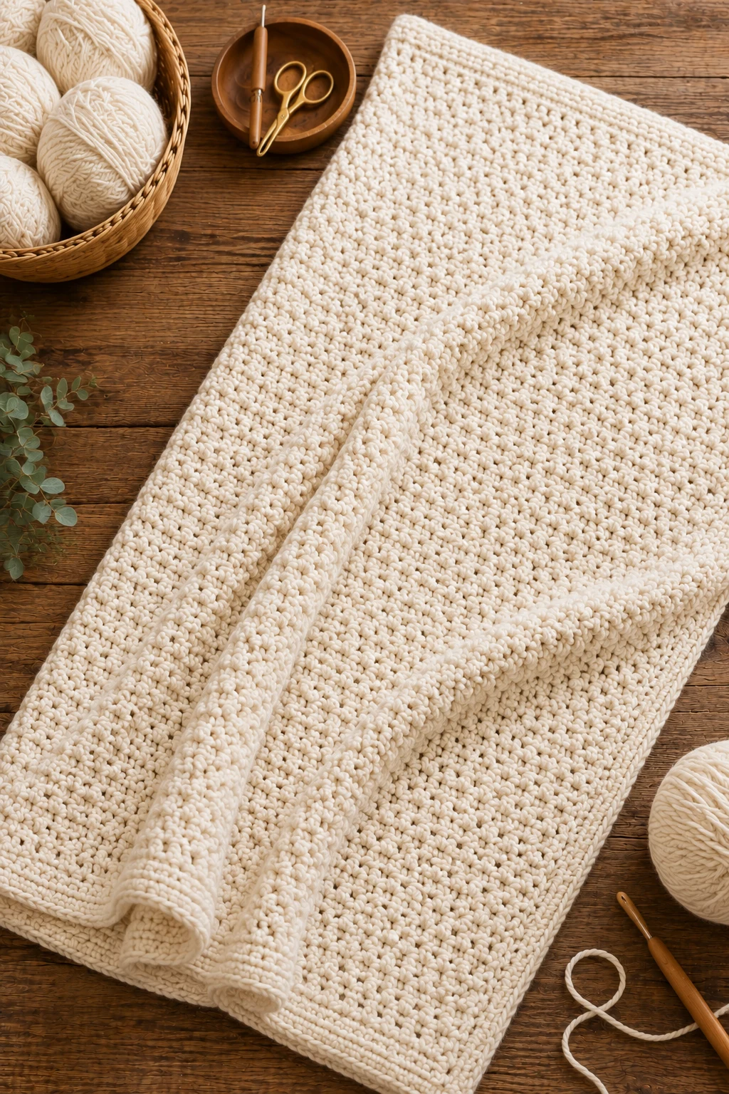 Minimalist Cream Bed Blanket — crochet blanket ideas style outfit