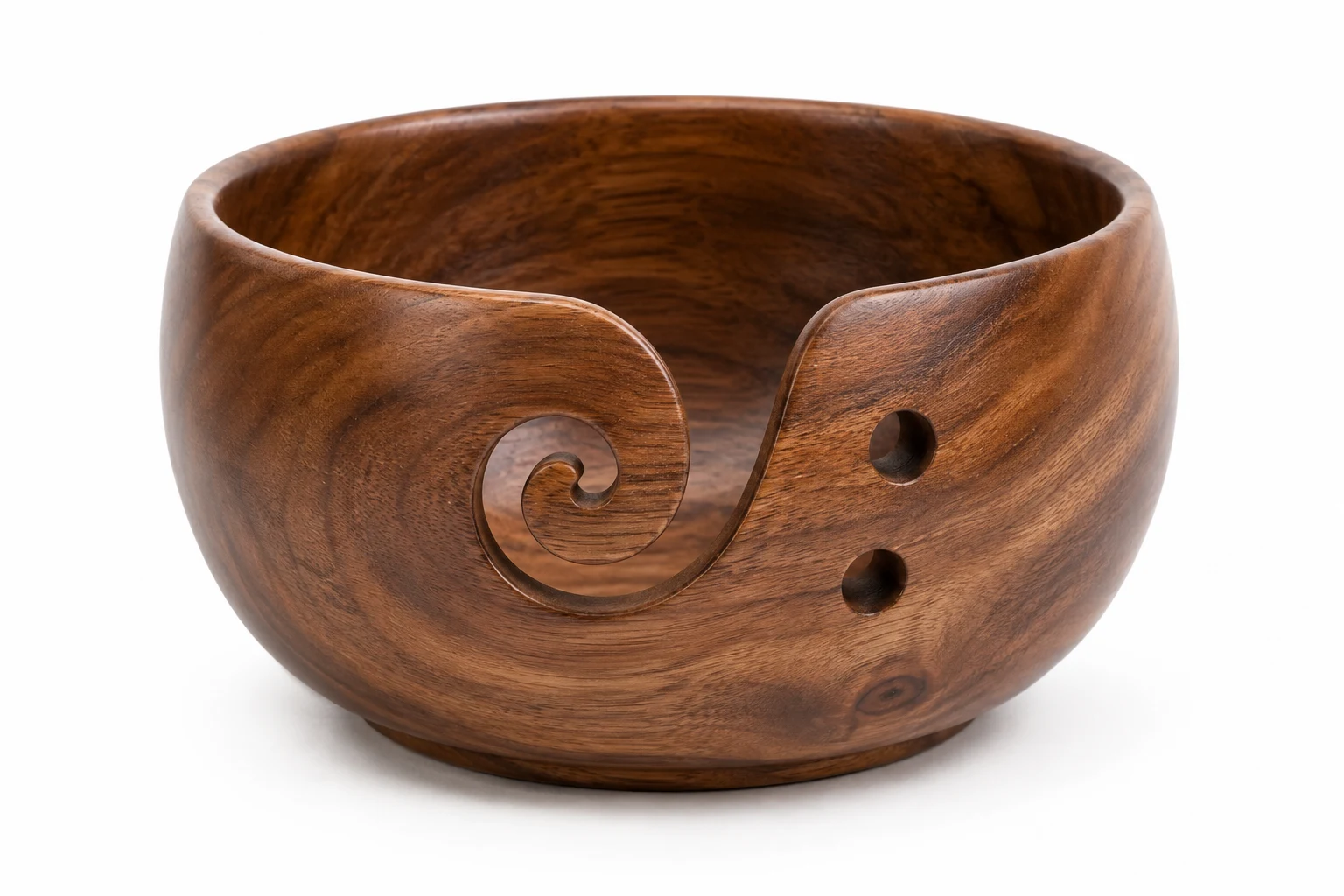 Wooden Yarn Bowl with Swirl