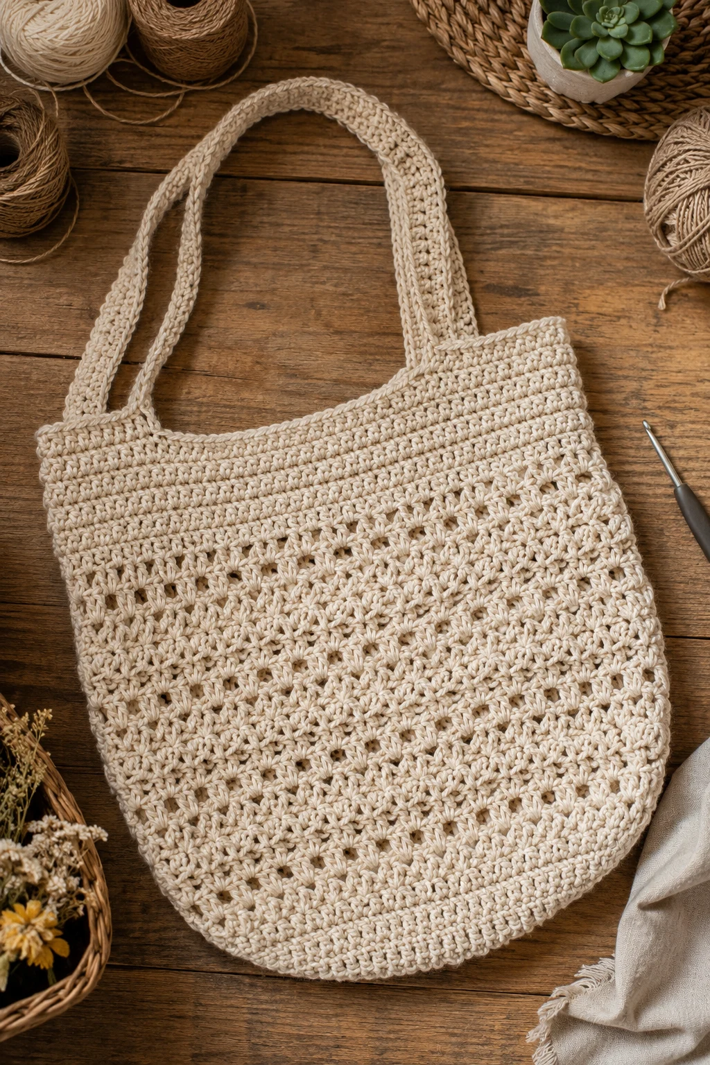 Crochet Boho Bag Pattern Free: Beginner Tote — Crochet boho bag style outfit