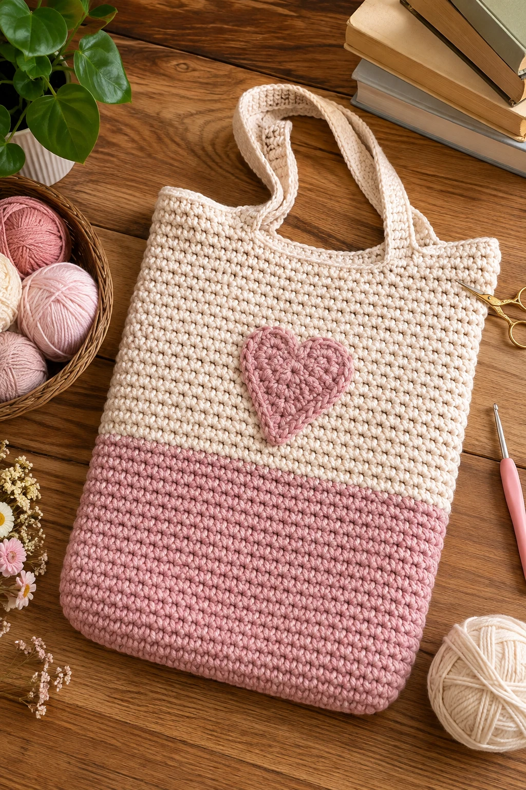 Personalized Crochet Library Bag — crochet book bag style outfit