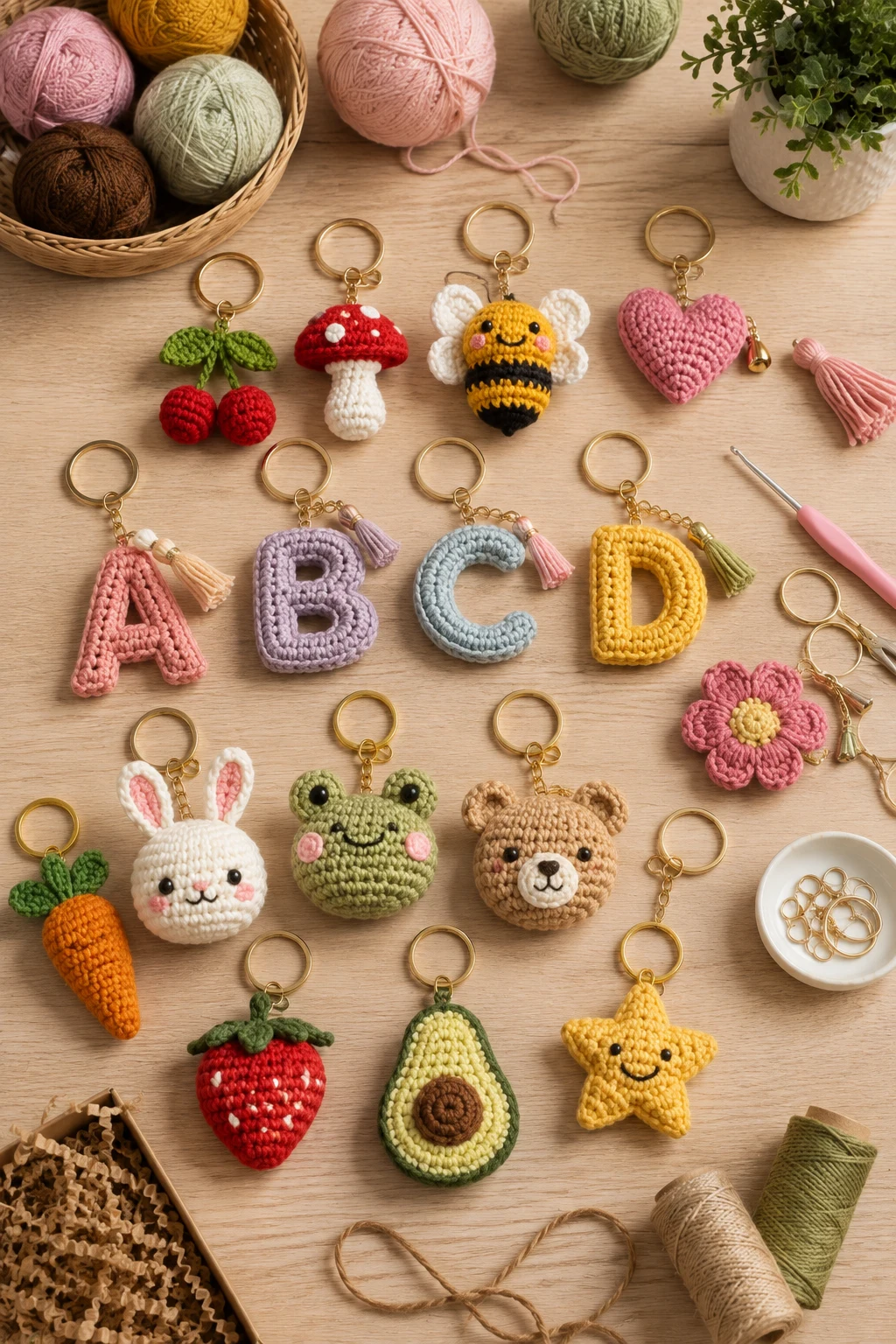 Personalized Crochet Keychains — crochet business ideas style outfit