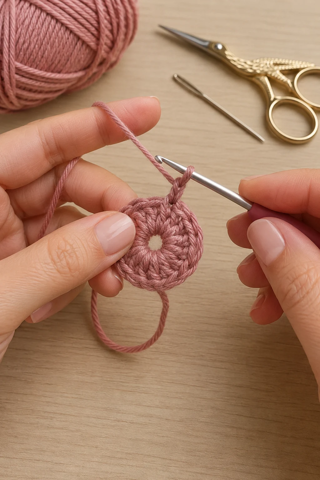 hands actively performing the 