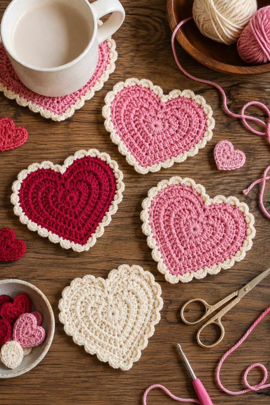 Heart-Shaped Love Notes — crochet coaster ideas style outfit