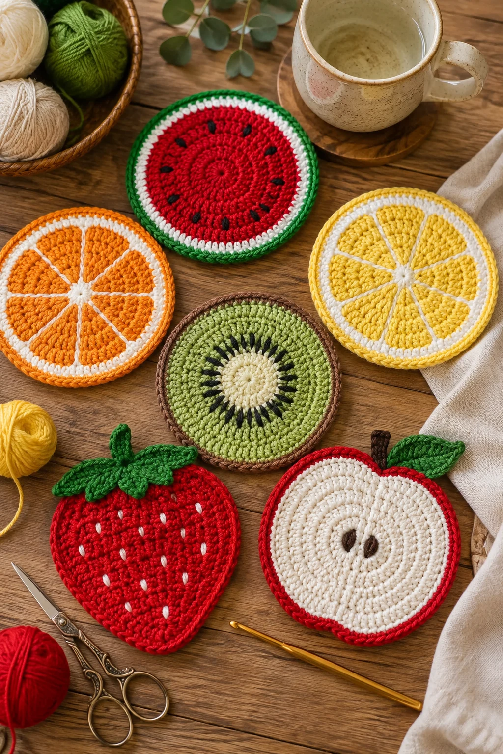 Fruit Basket Collection — crochet coaster ideas style outfit