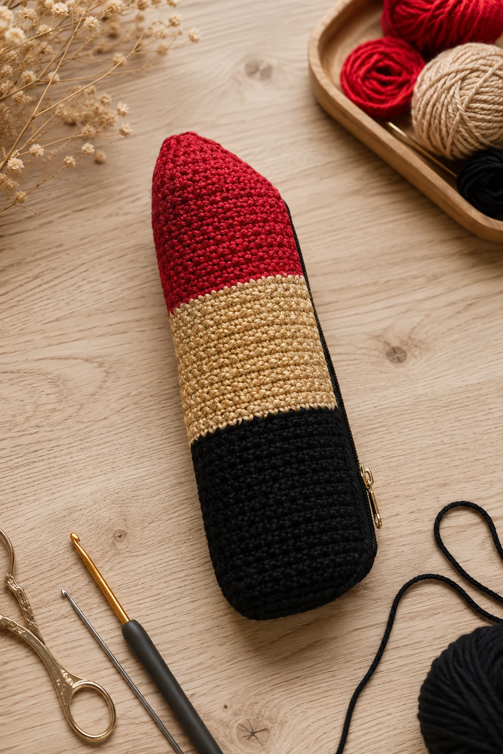 Mini Lipstick Crochet Cosmetic Bag — crochet cosmetic bag style outfit