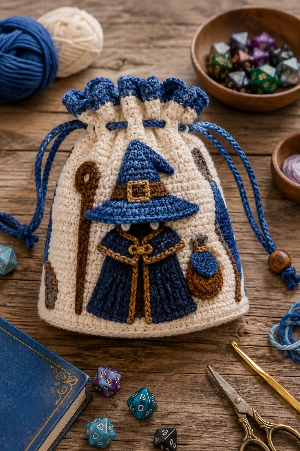 Personalized Character-Class Bag — crochet dice bag style outfit