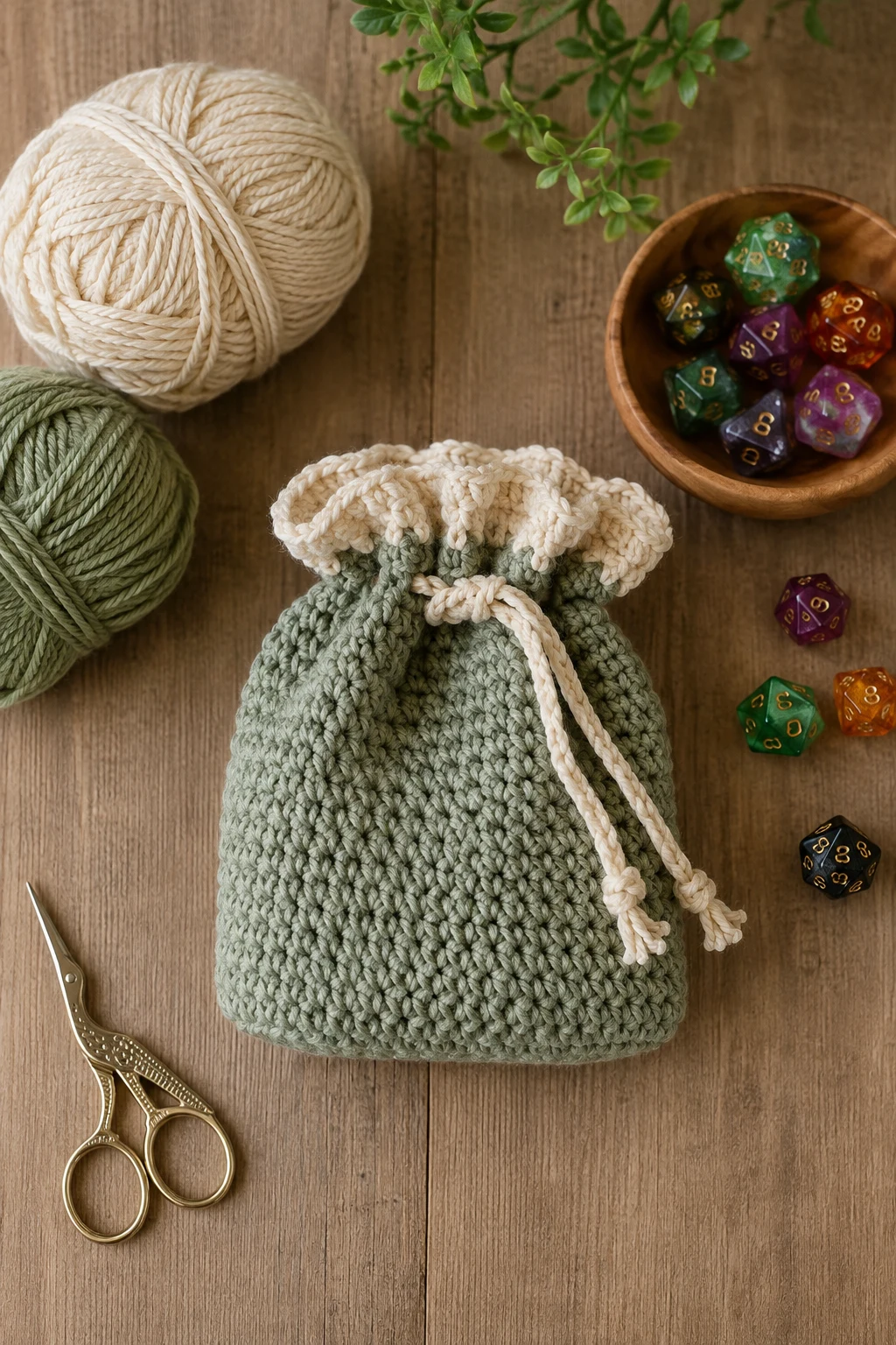 Beginner-Friendly Simple Dice Bag — crochet dice bag style outfit