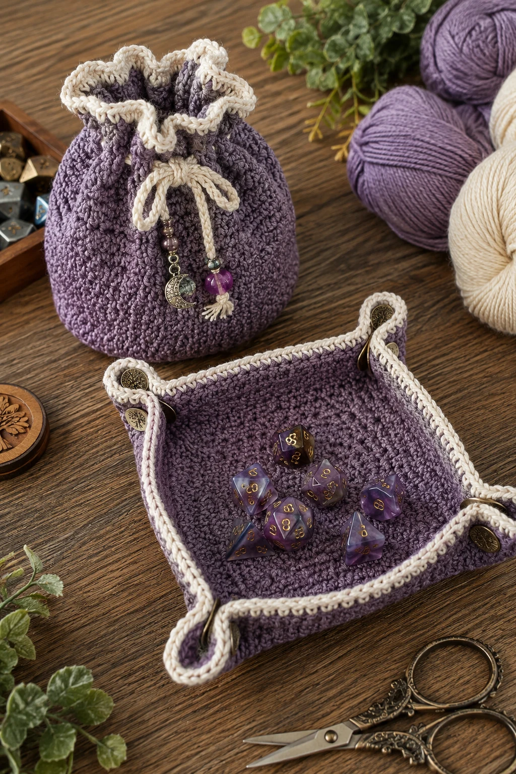 Crochet Dice Bag Tray Combo — crochet dice bag style outfit