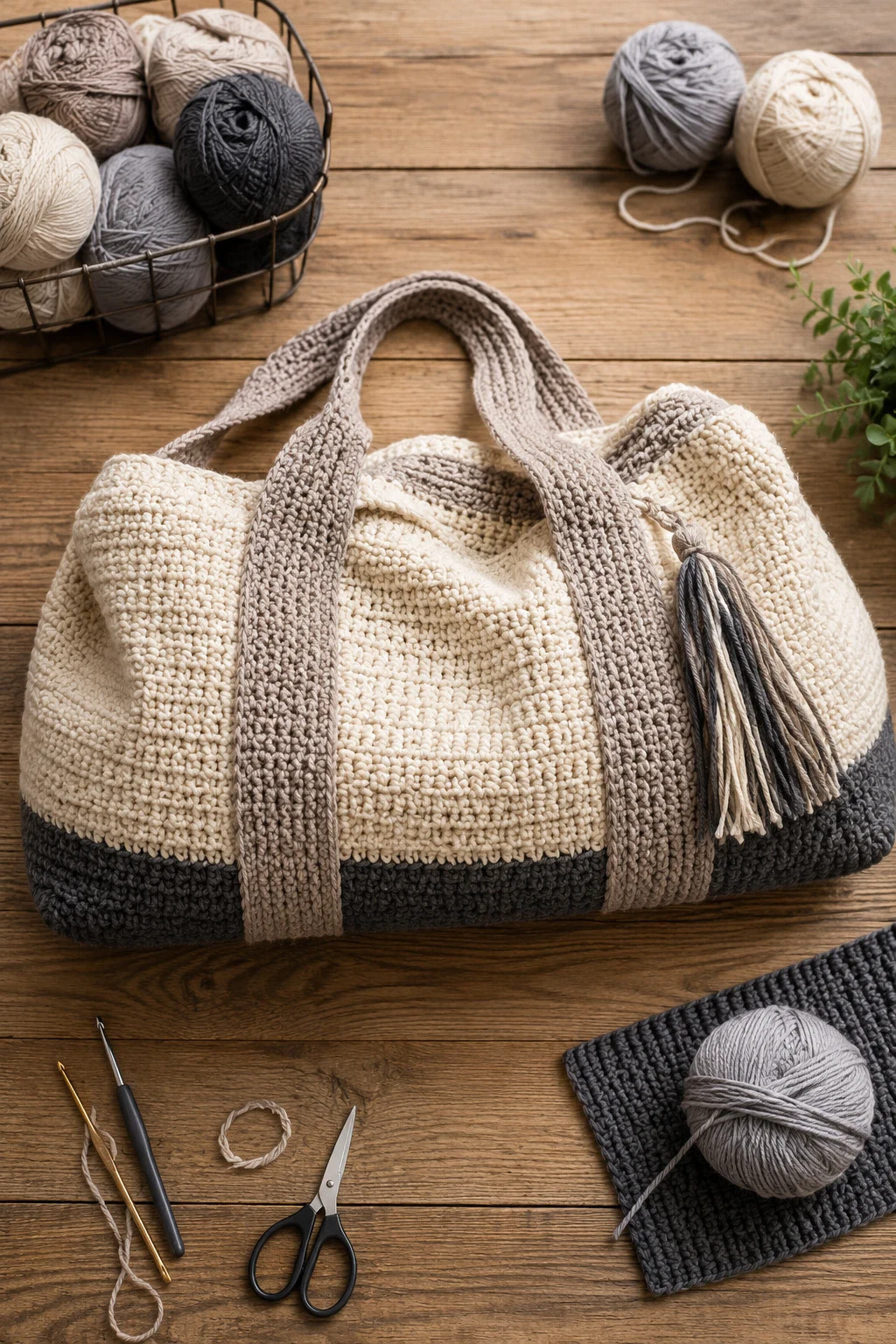Oversized Family Weekend Bag — crochet duffle bag style outfit