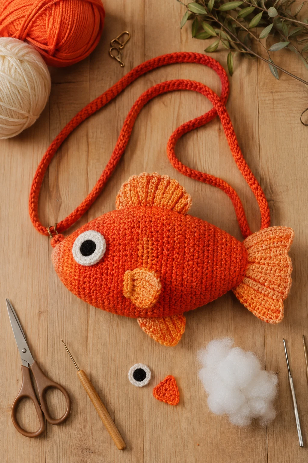 Classic Goldfish Crochet Fish Bag — crochet fish bag style outfit