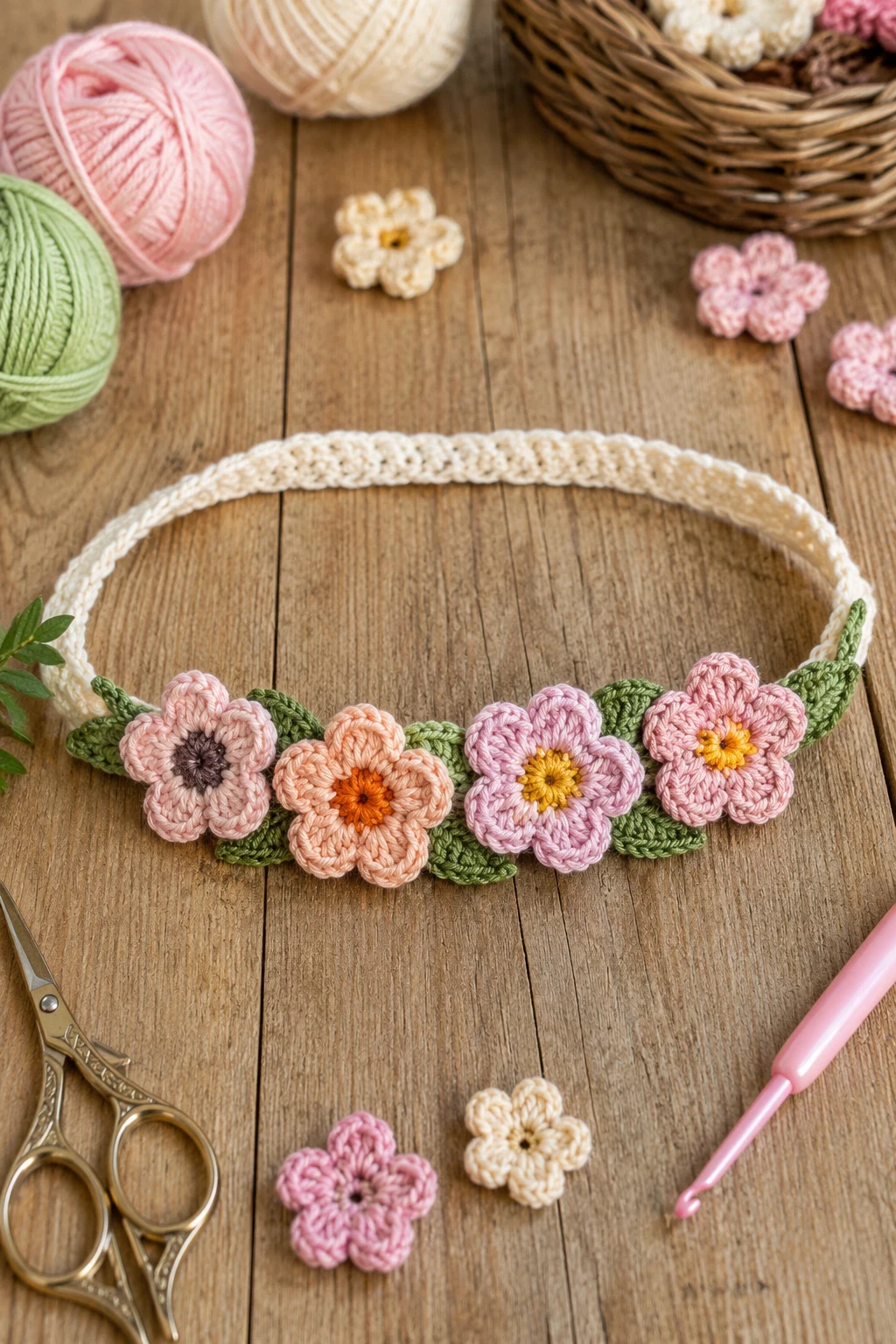 Crochet Flower Headband — crochet flower ideas style outfit