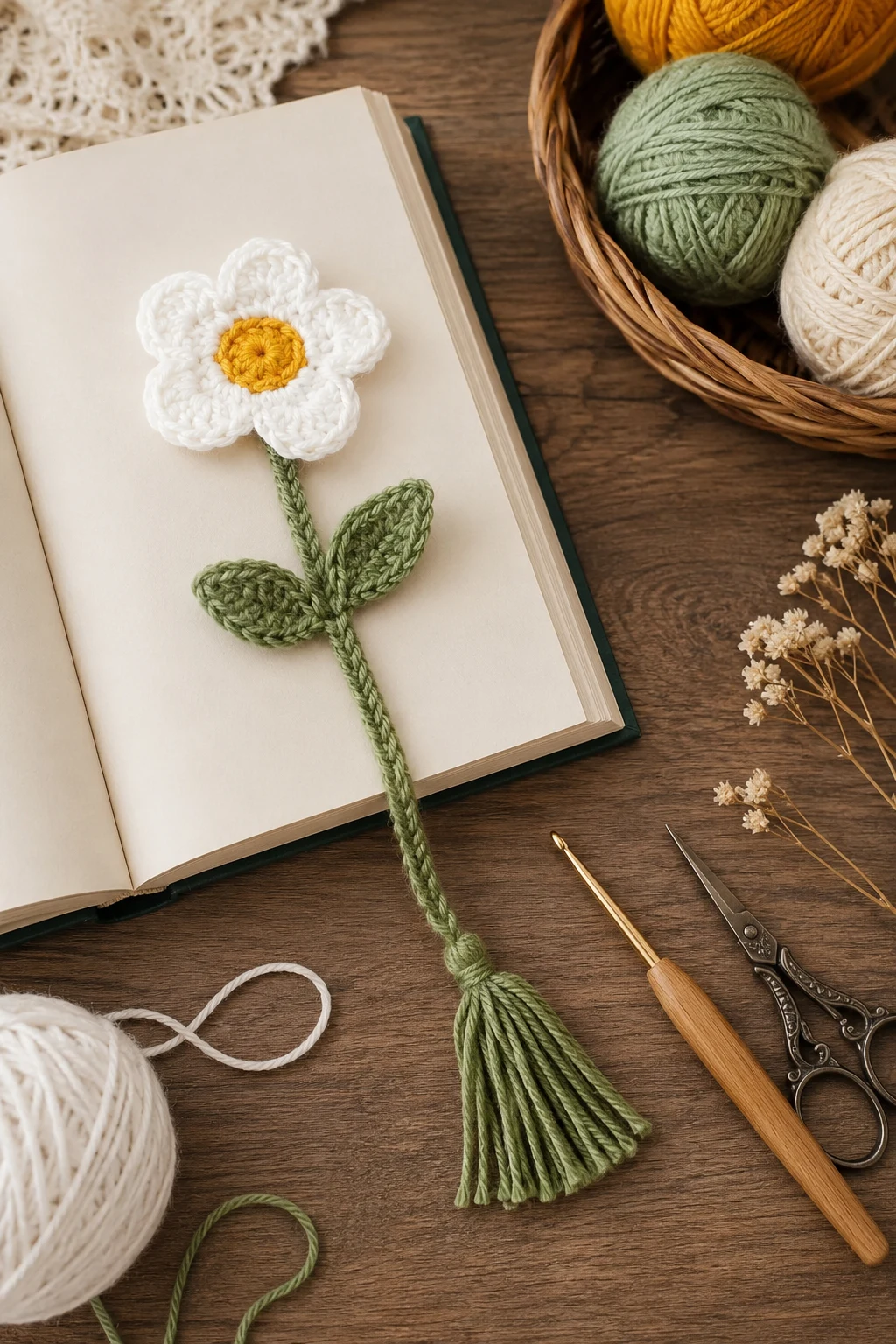 Crochet Flower Bookmark — crochet flower ideas style outfit