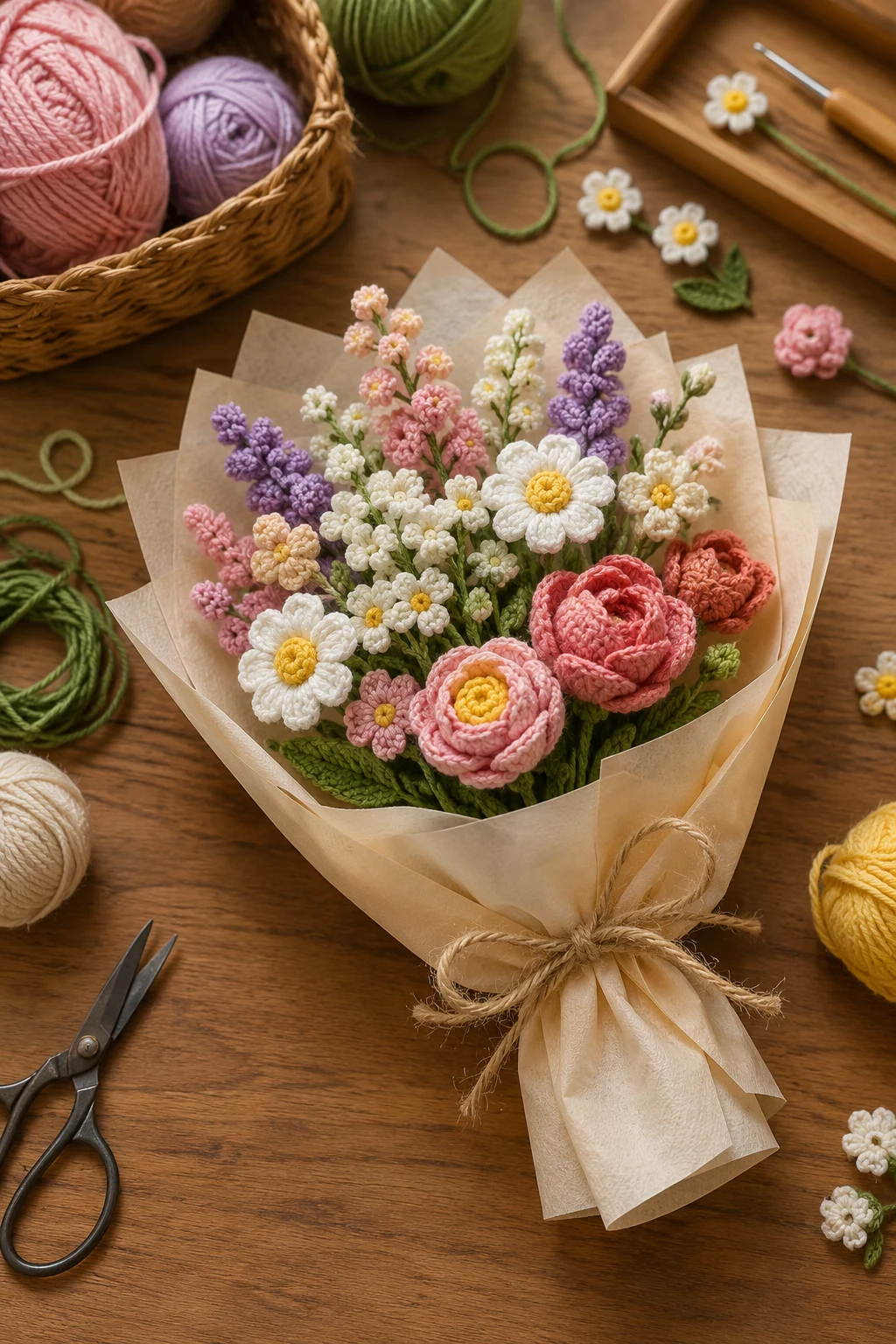 Mini Crochet Flower Bouquet Ideas — crochet flower ideas style outfit