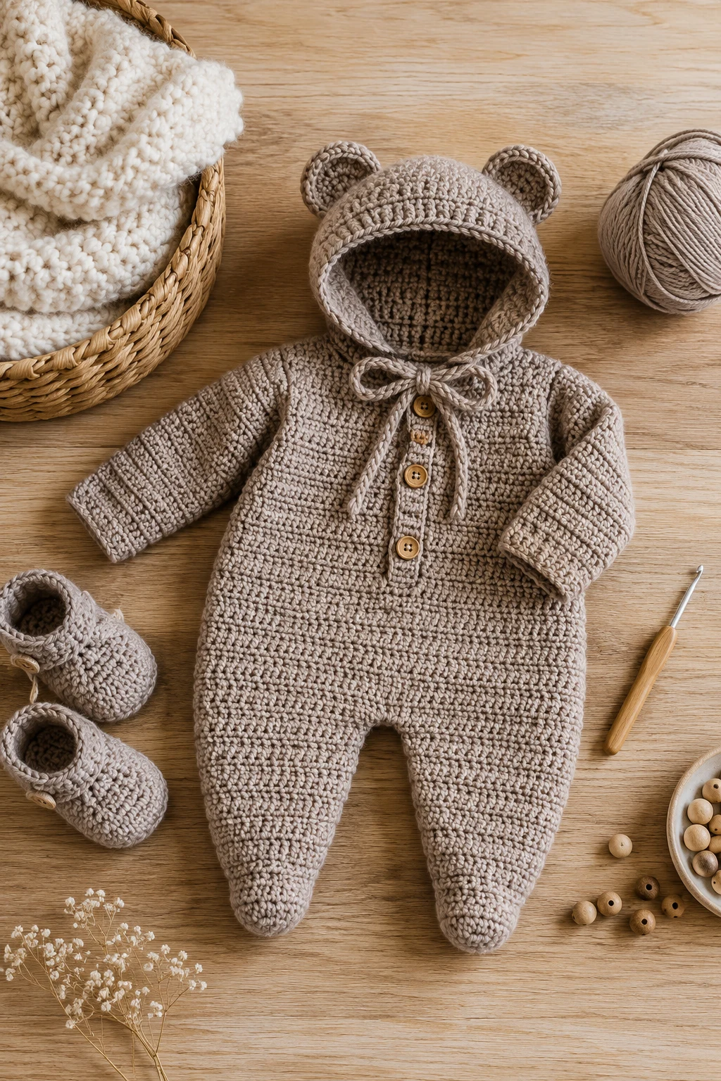 Bear-Ear Crochet for Newborn Boy — crochet for baby boy style outfit